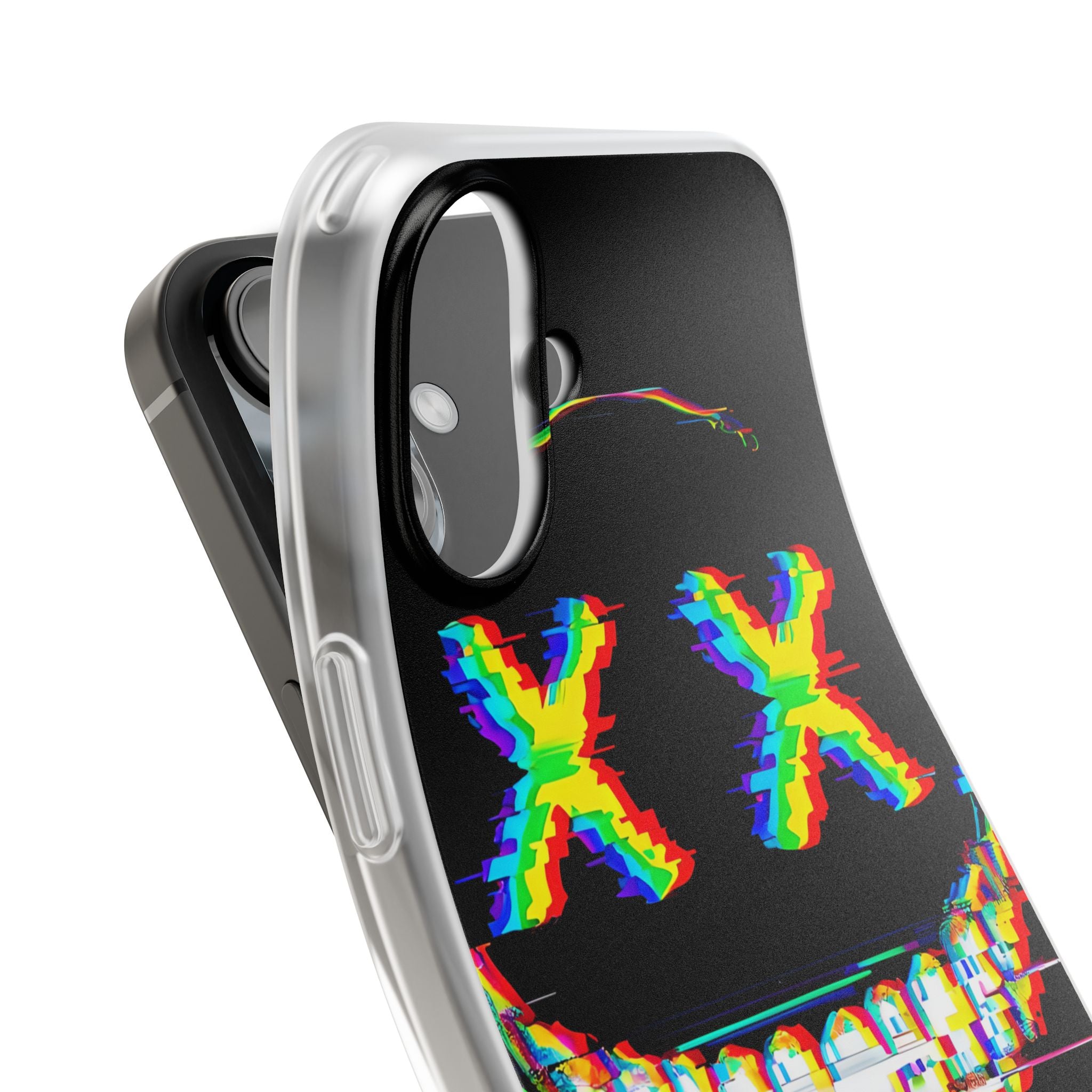 Glitch Grin Distortion · Soft Handyhülle für iPhone