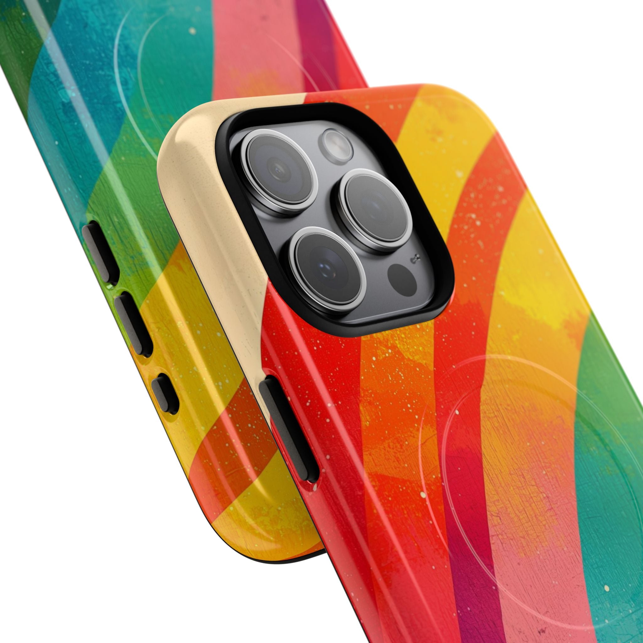 Textureret Regnbuebue iPhone 15 Pro Max Cover - Tough+