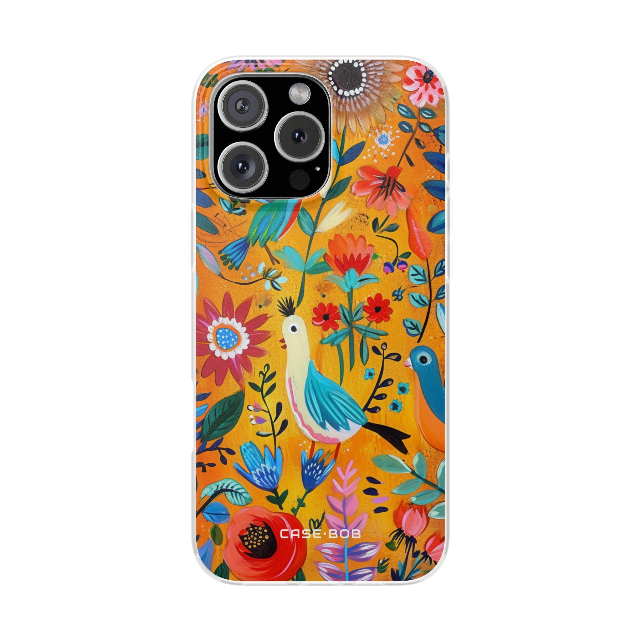 Bunte Vögel Blühen iPhone 16 Pro Max Case - Soft