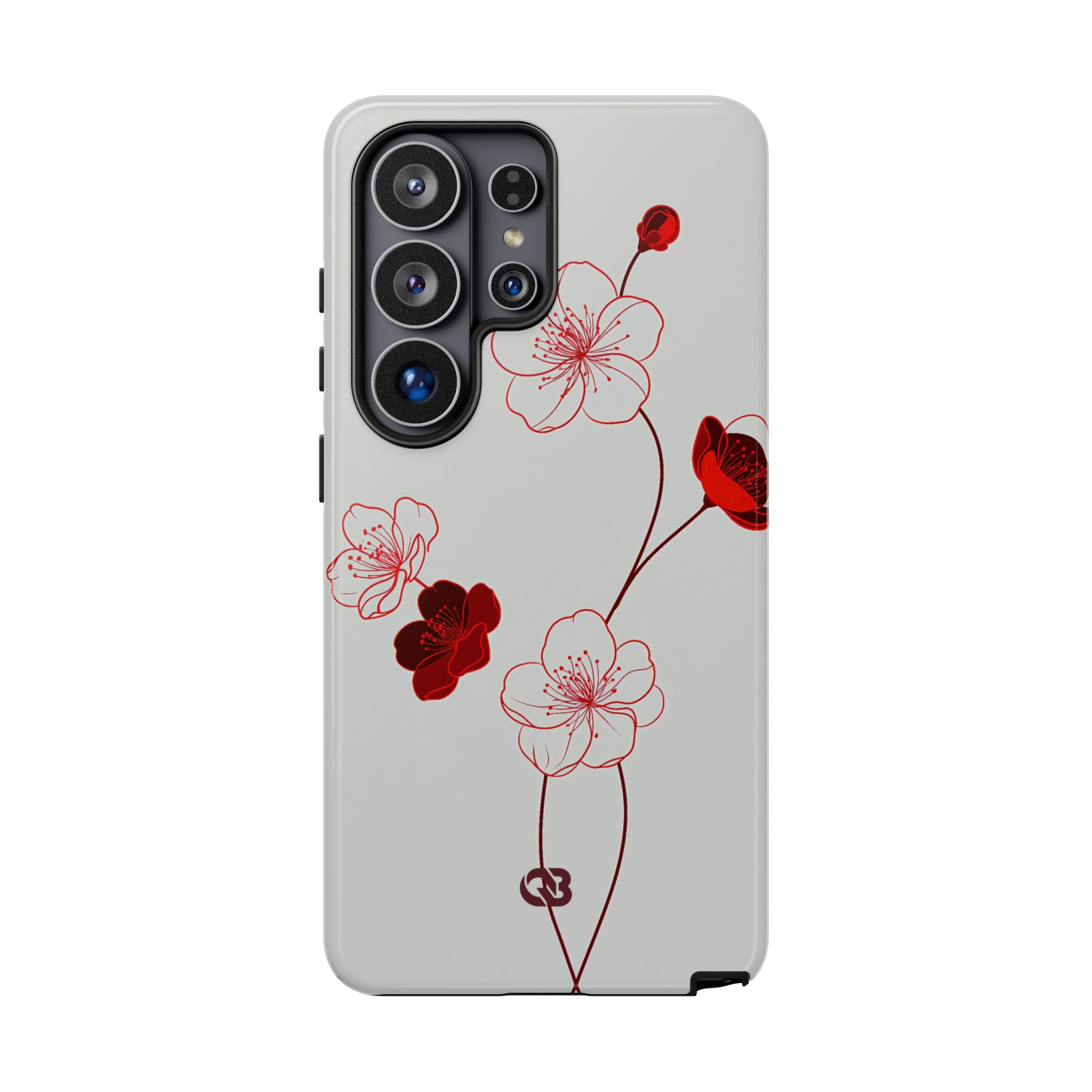 Red Tough Phone Case for Samsung - Kyoto Ember Bloom