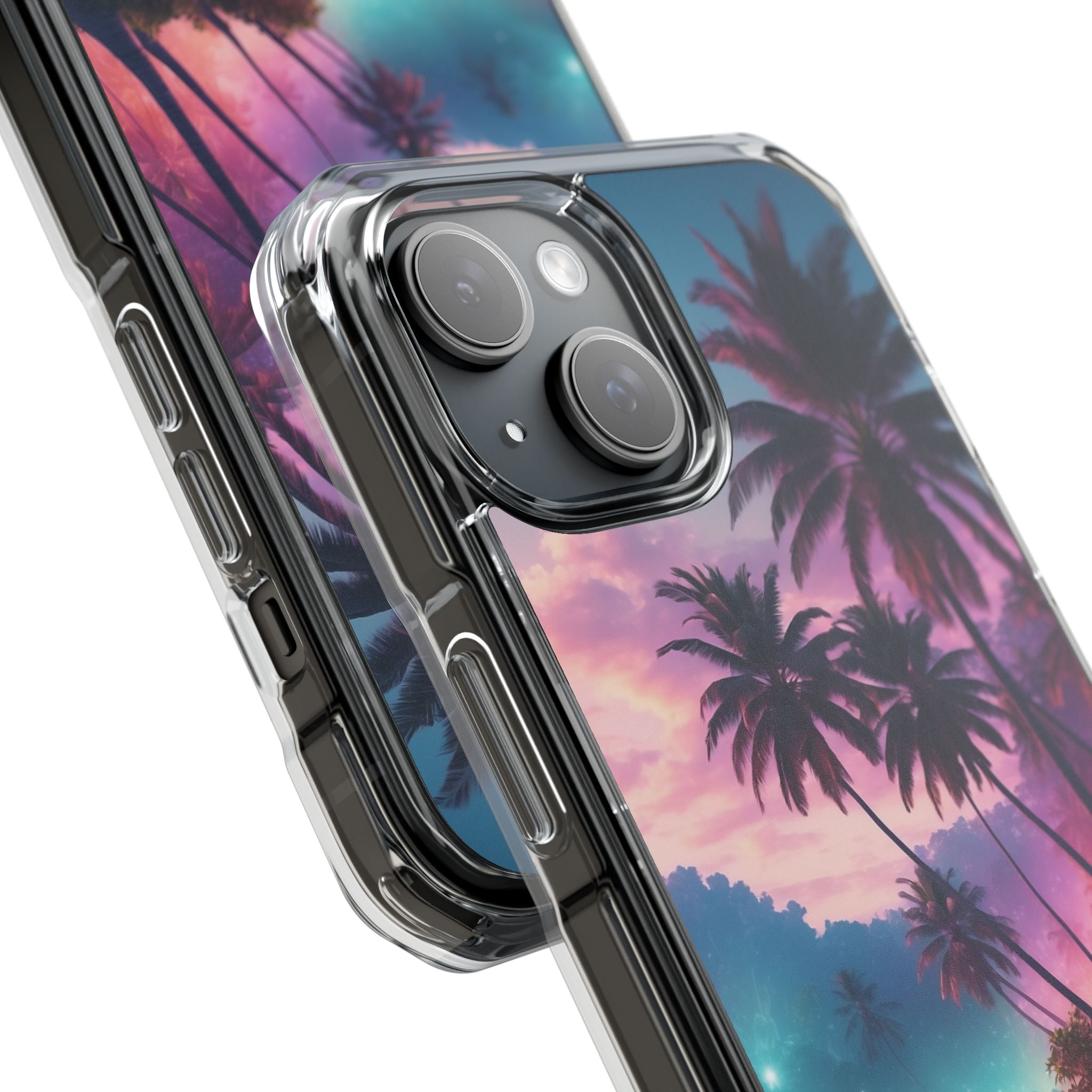 Neon Shore Palms · Impact etui na telefon dla iPhone · Magsafe