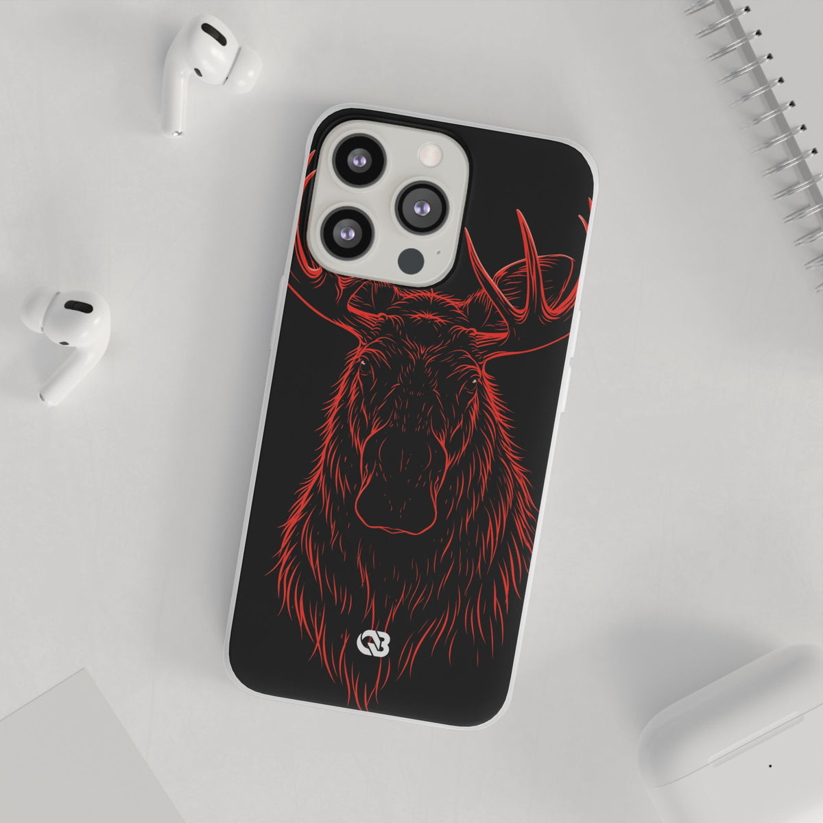 Crimson Horizon Moose · Lite Phone Case for iPhone · Black