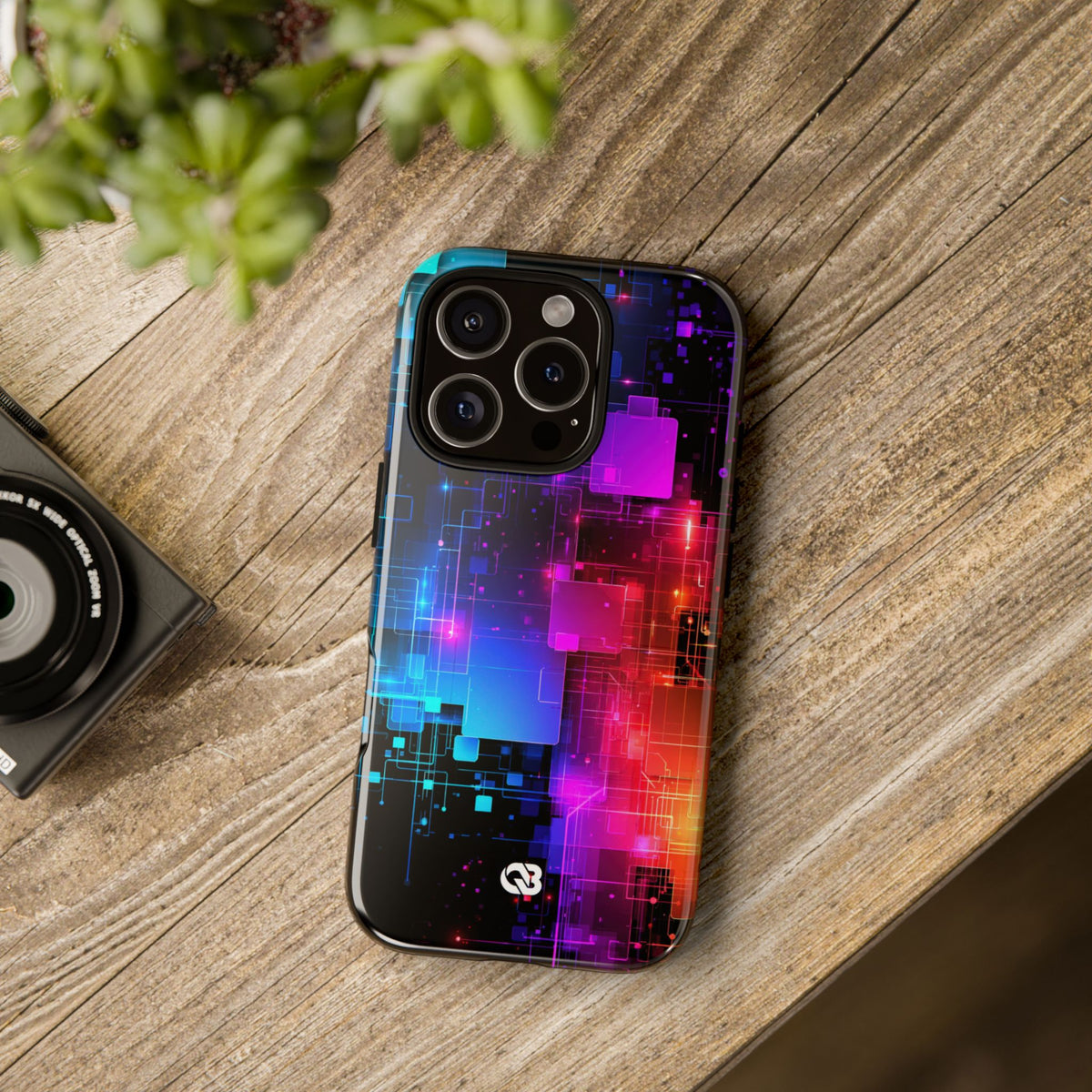 Spectral Circuit Grid · Tough Phone Case for iPhone · Black