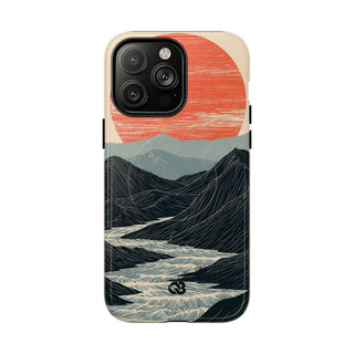 Beige Tough 2.0 Magnetic Phone Case for iPhone - Crimson Ridge Flow