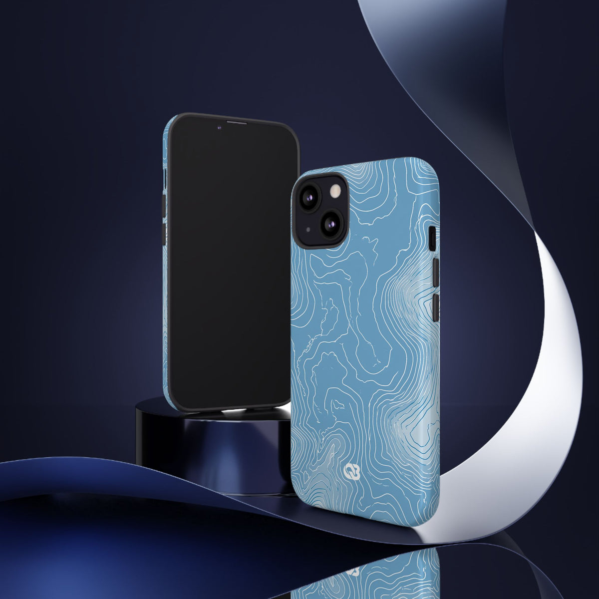 Glacial Basin Topo · Tough Phone Case for iPhone · Blue