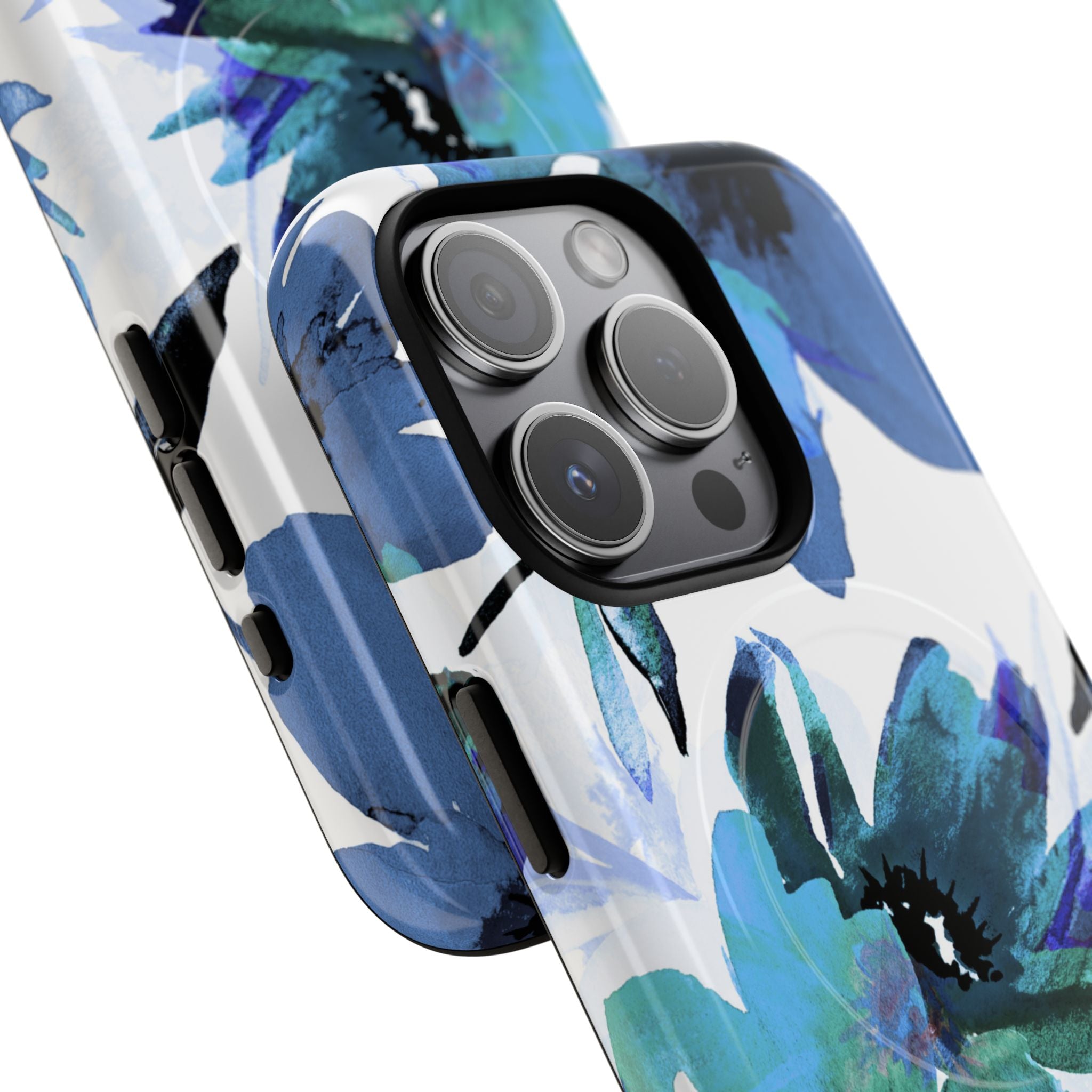 Blue Blossom Radiance iPhone 15 Pro Case - Tough+