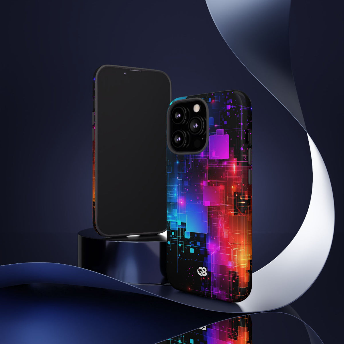 Spectral Circuit Grid · Tough Phone Case for iPhone · Black