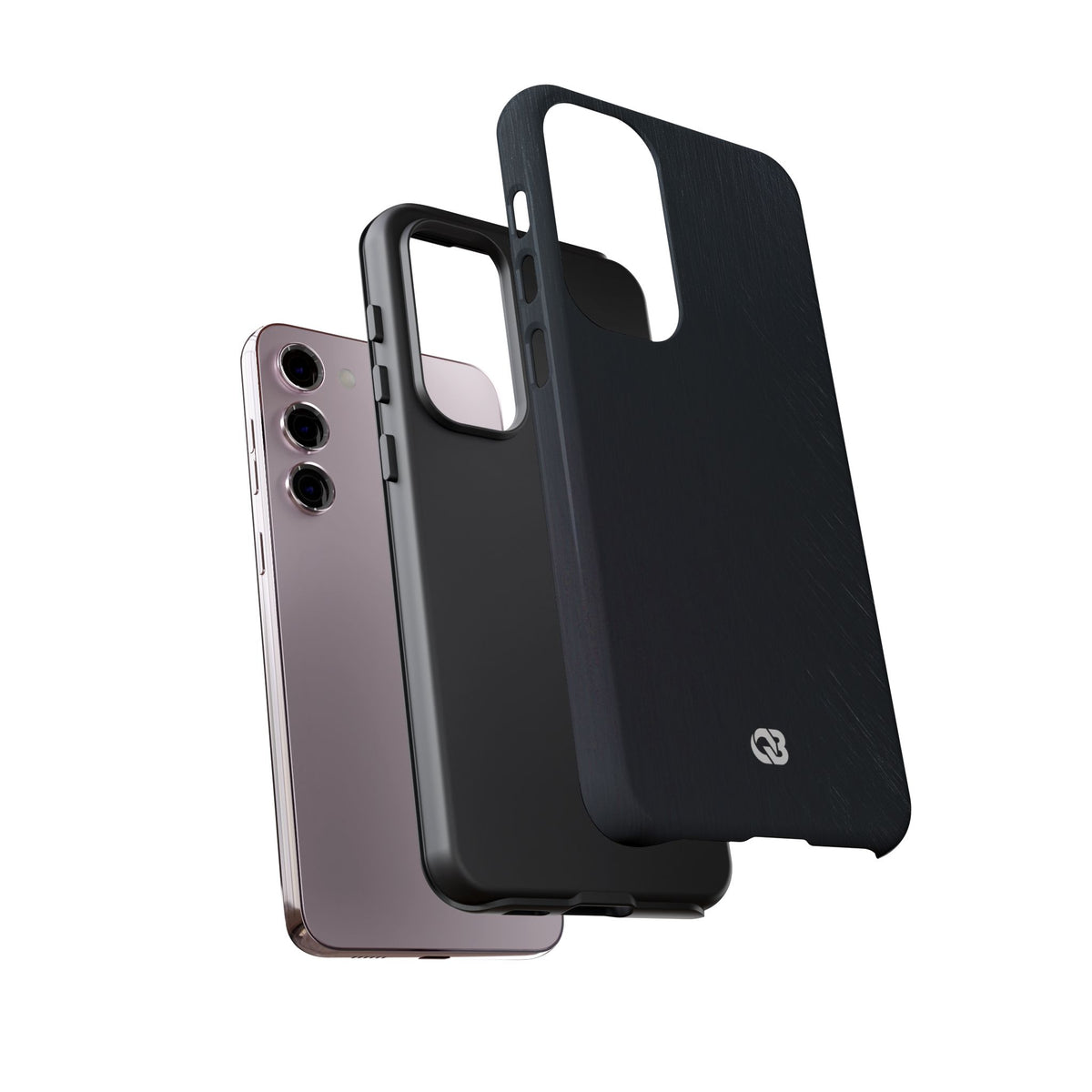 Black Tough Phone Case for Samsung - Midnight Brushed Grain