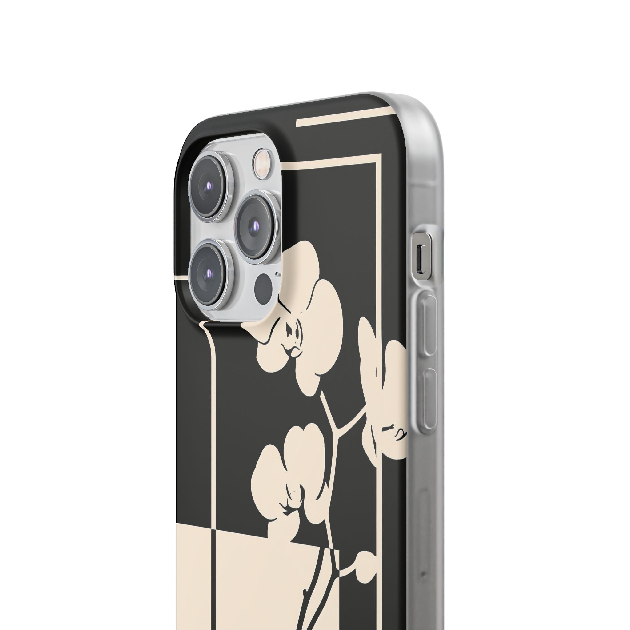 Beige Lite Phone Case for iPhone - Nocturnal Orchid Frame