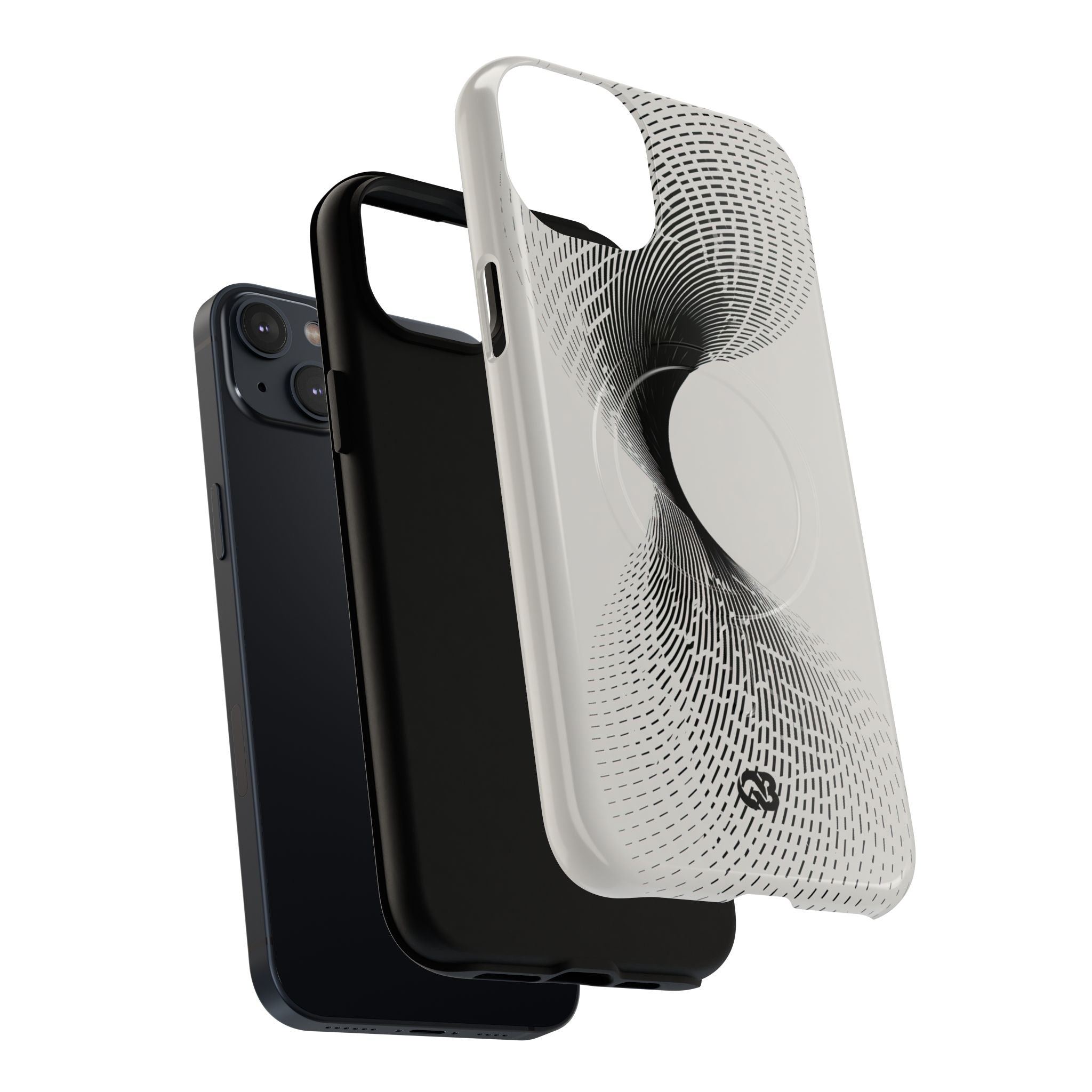 White Tough 2.0 Magsafe Phone Case for iPhone - Linear Torsion Grid
