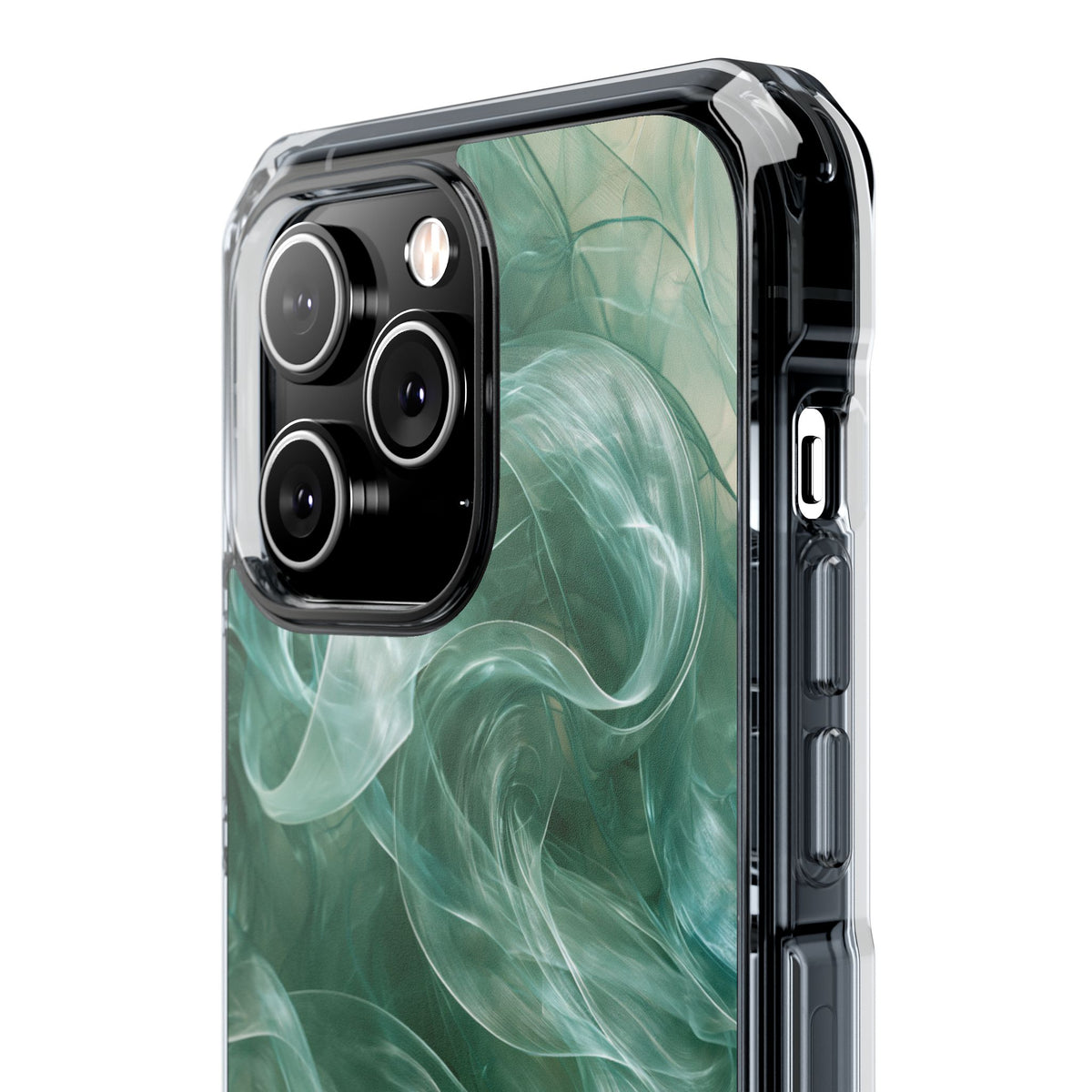 Translucent Aqua Flow · Clear Impact Magnetic Phone Case for iPhone · Teal
