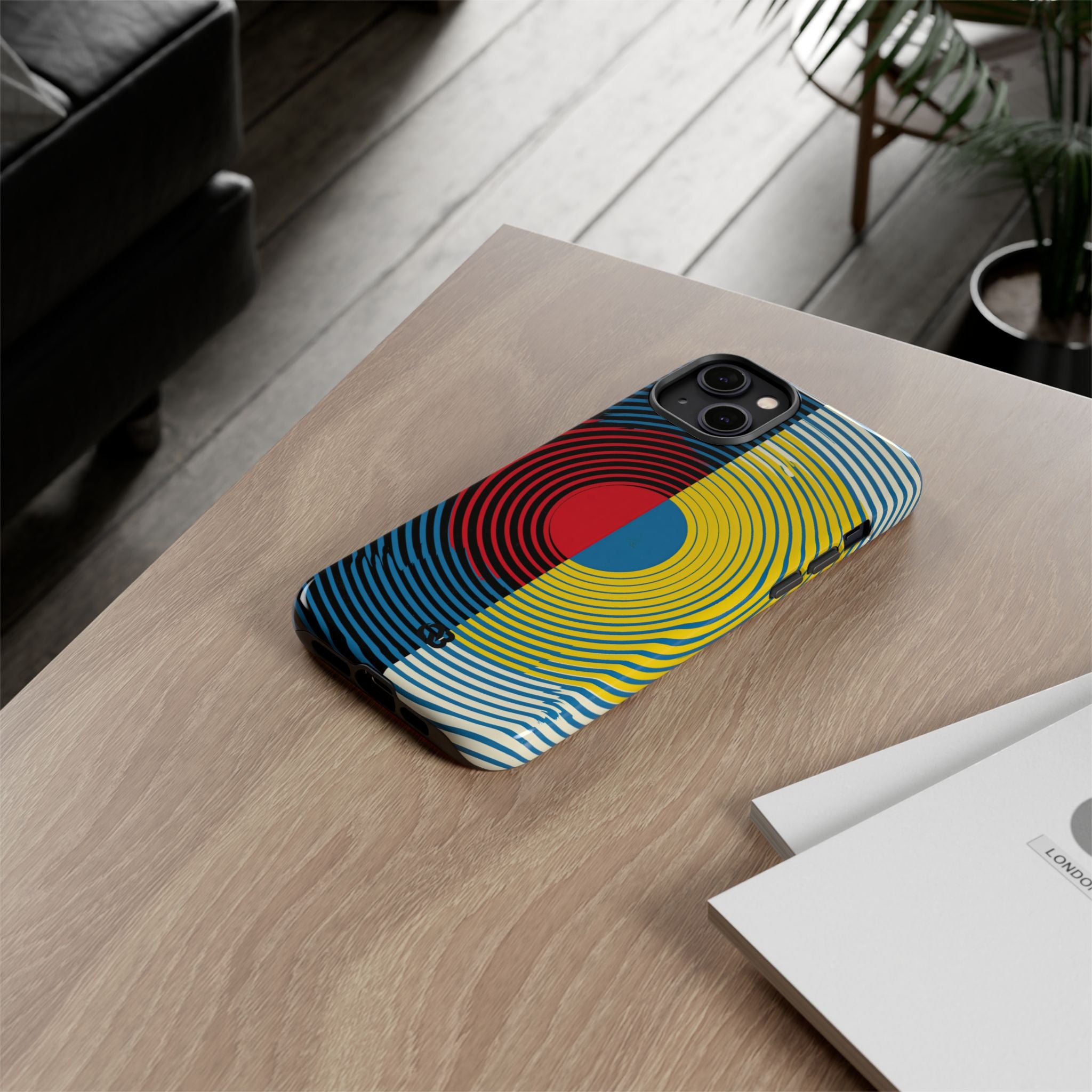 Blue Tough Phone Case for iPhone - Primary Circuit Orbit