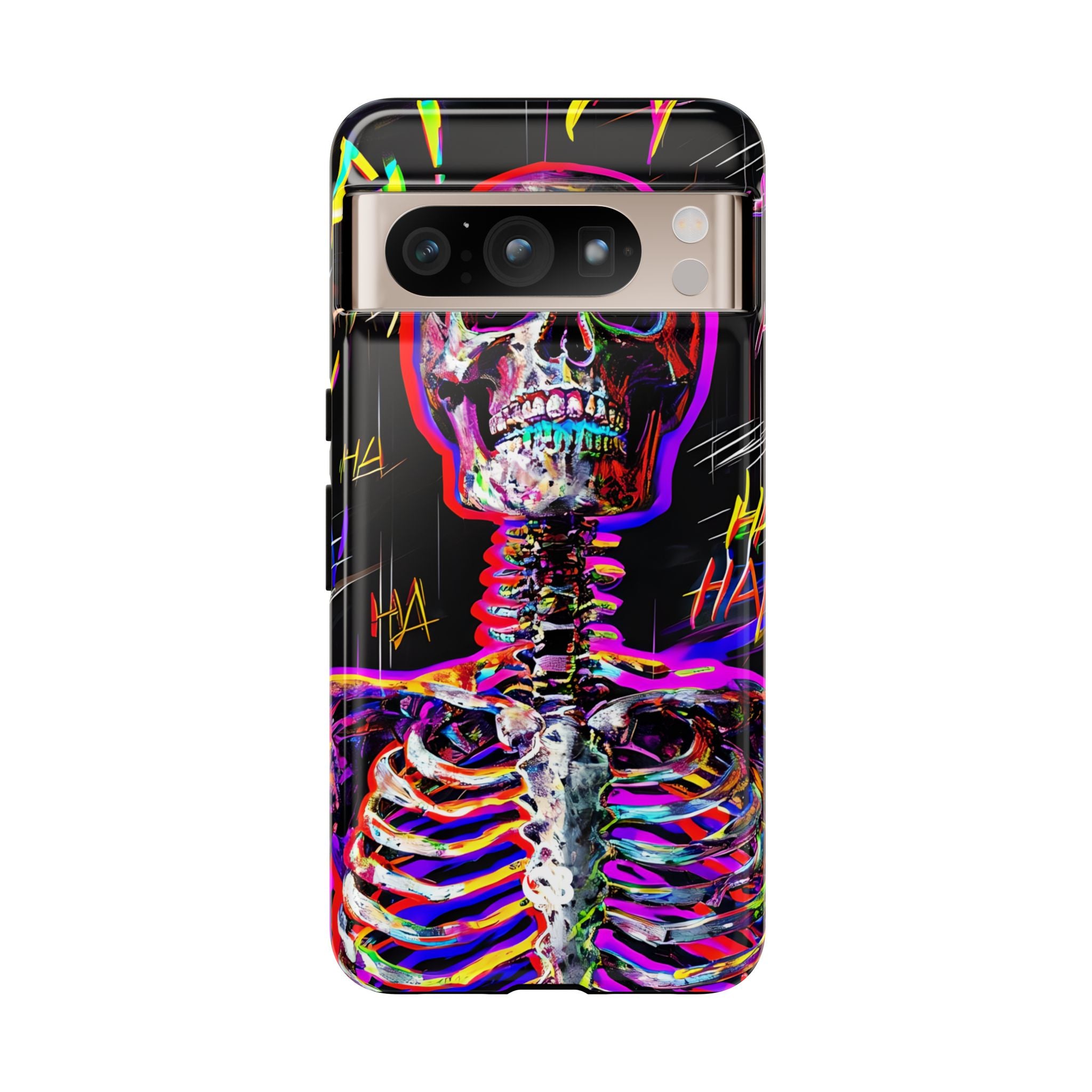 Neon Glitch Skeleton · Tough Handyhülle für Google Pixel