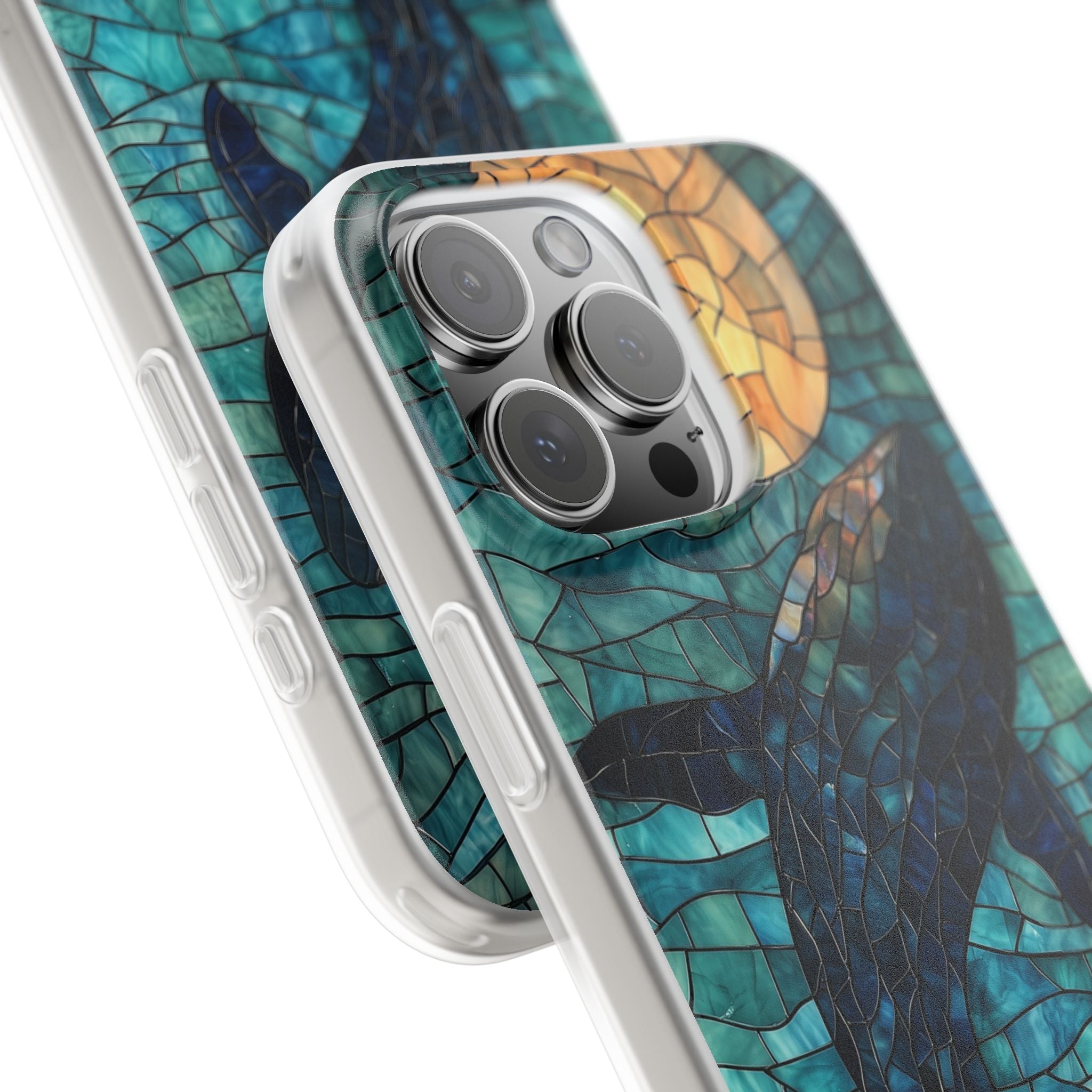 Stained Moon Whale · Soft Telefoncover for iPhone