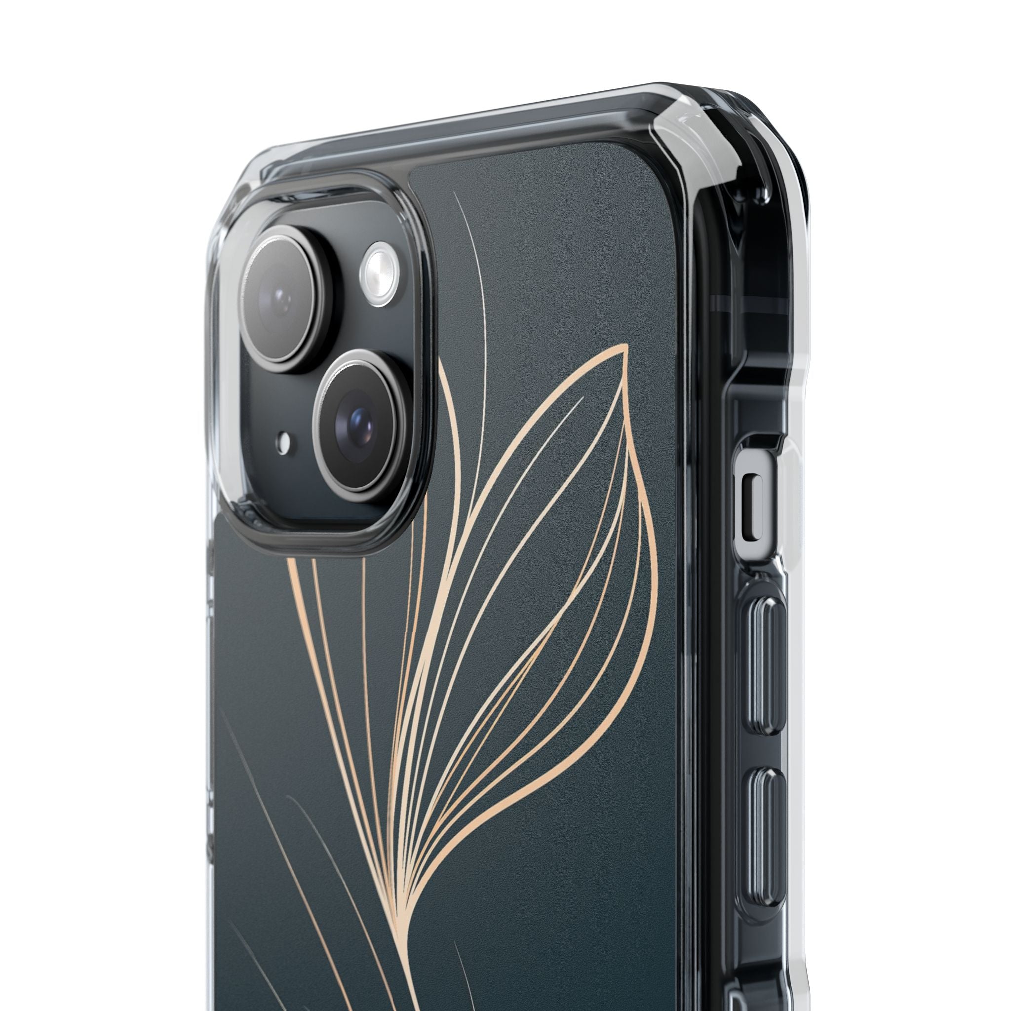 Teal Impact MagSafe Phone Case for iPhone - Sandstone Silk Flora