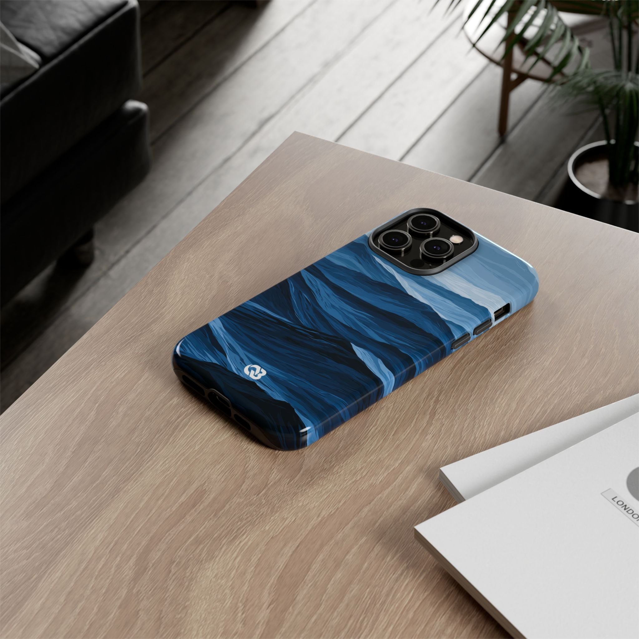 Blue Tough Phone Case for iPhone - Cobalt Ridge Tides