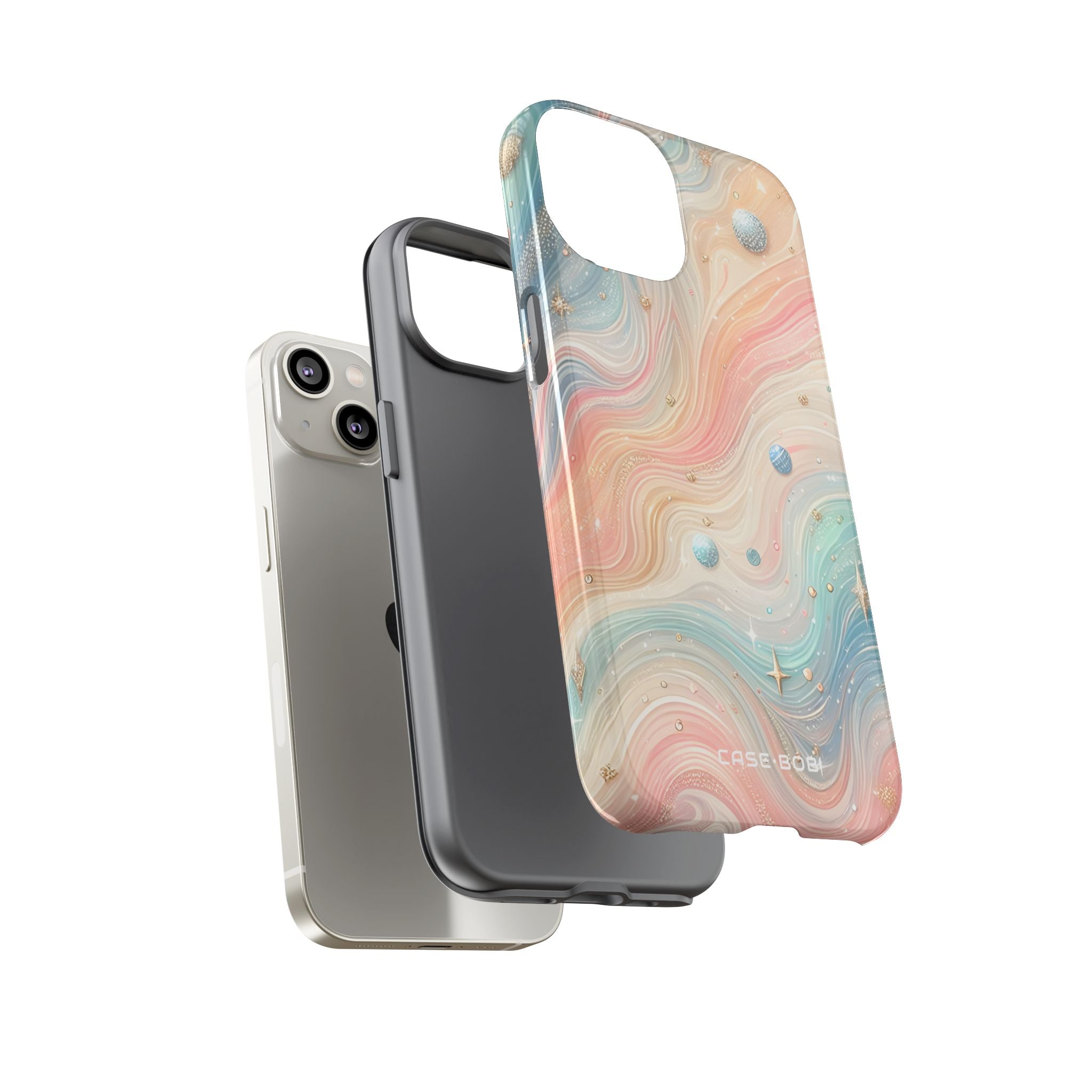 Iridescent Swirls iPhone 14 Cover - Tough