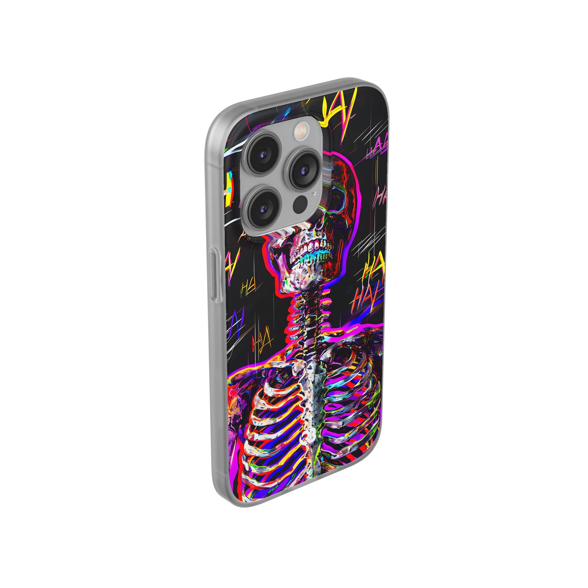 Neon Glitch Skeleton · Soft Handyhülle für iPhone