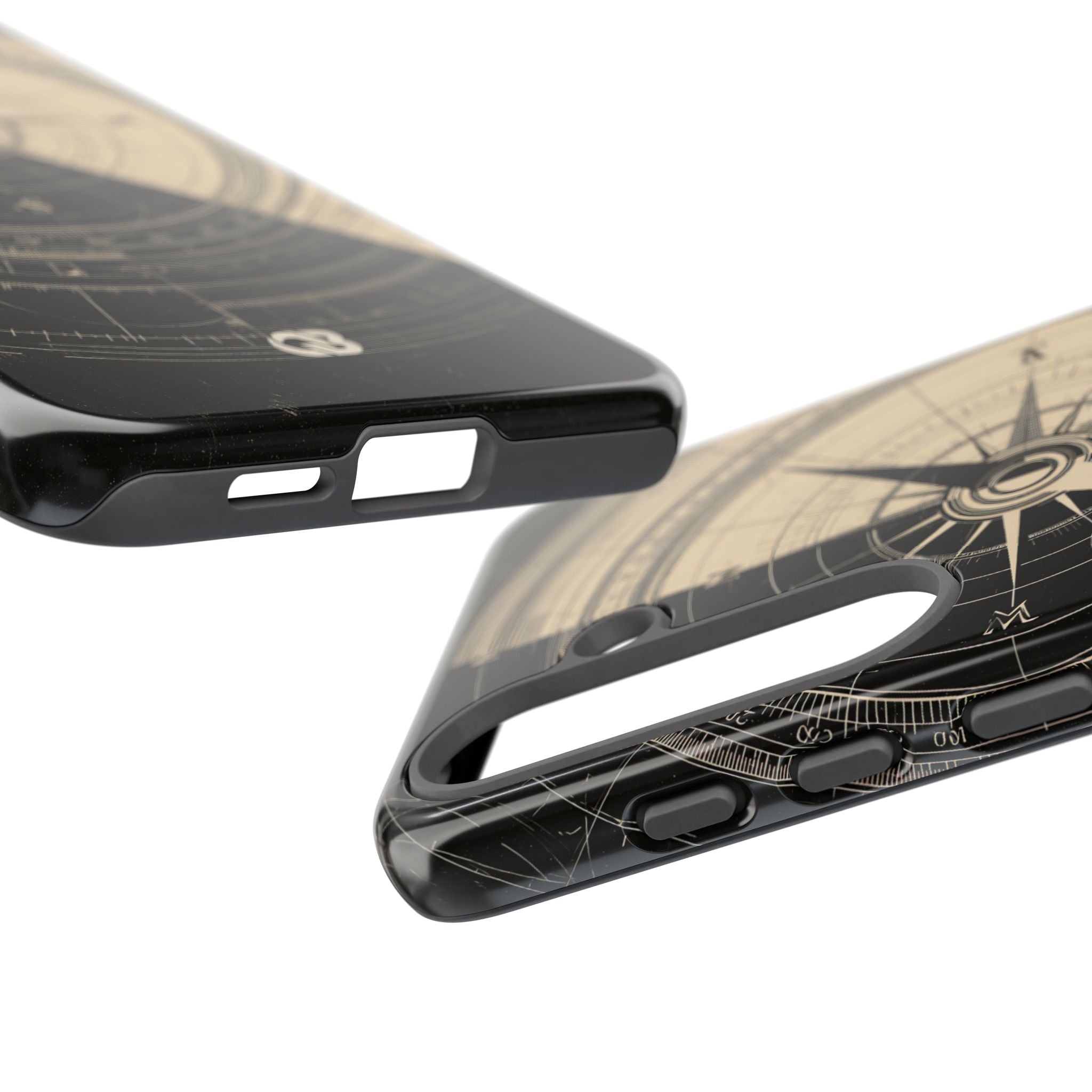 Beige Tough Phone Case for Samsung - Obsidian Nautical Blueprint