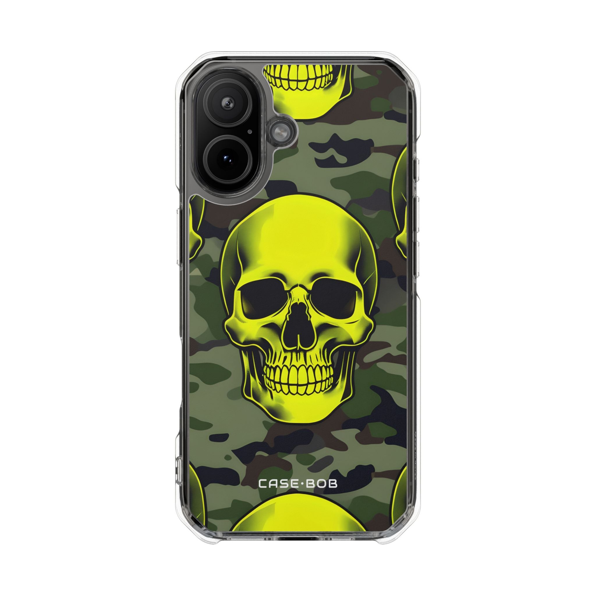 Neon Skull Camo iPhone 17 - Impact suojakotelo