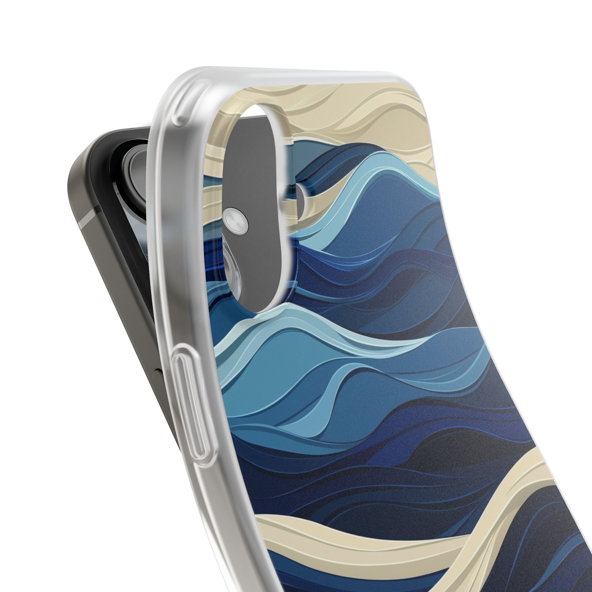 Cobalt Coast Layers · Soft Phone Case for iPhone