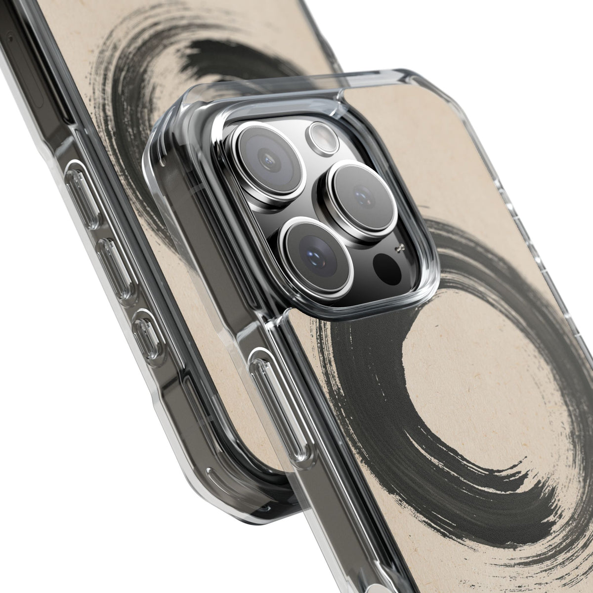 Zen Ensō Circle · Clear Impact Magnetic Phone Case for iPhone · Beige