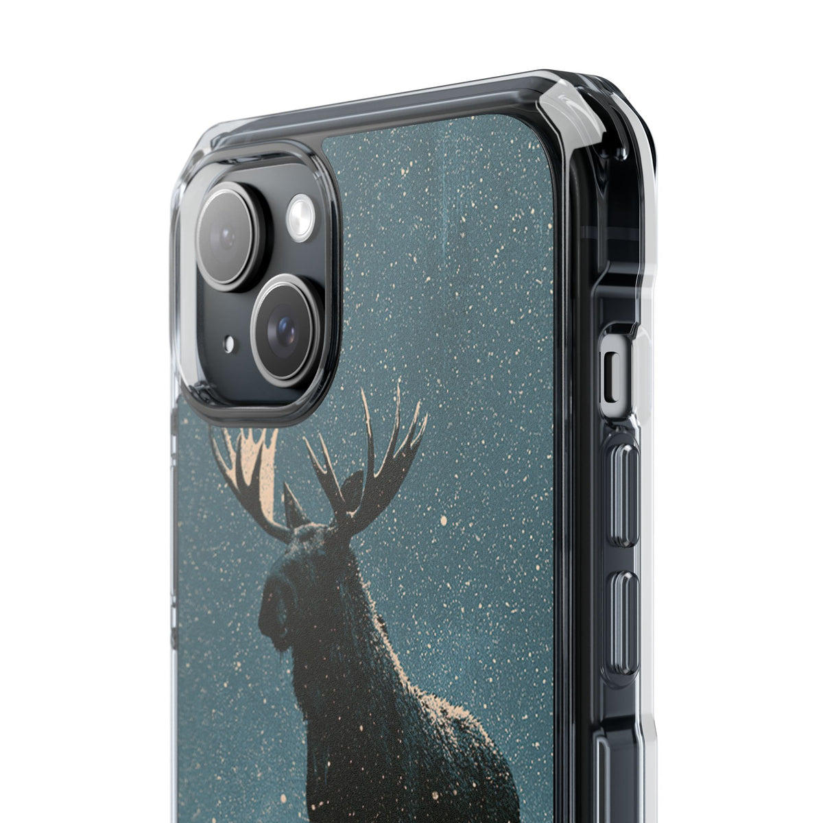 Nordic Boreal Moose · Clear Impact Magnetic Phone Case for iPhone · Blue