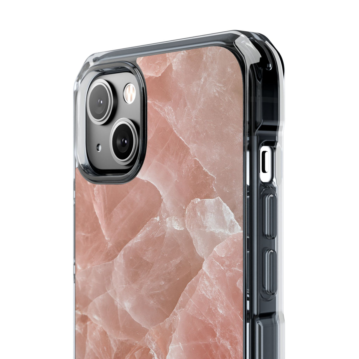 Rose Quartz Facet · Clear Impact Magnetic Phone Case for iPhone · Pink