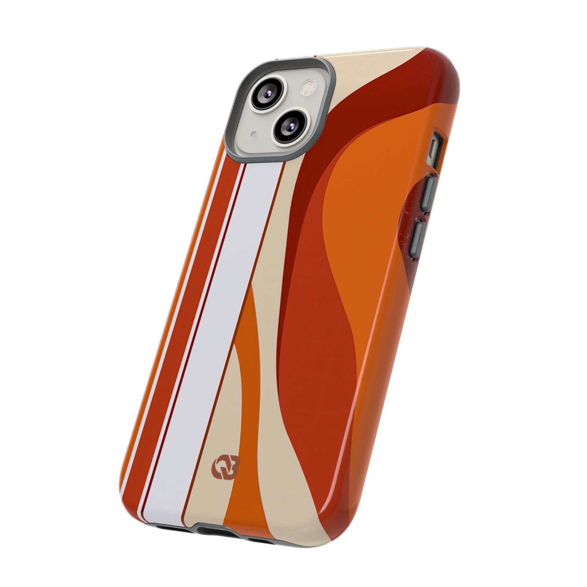 Orange Tough Phone Case for iPhone - Terracotta Metro Line