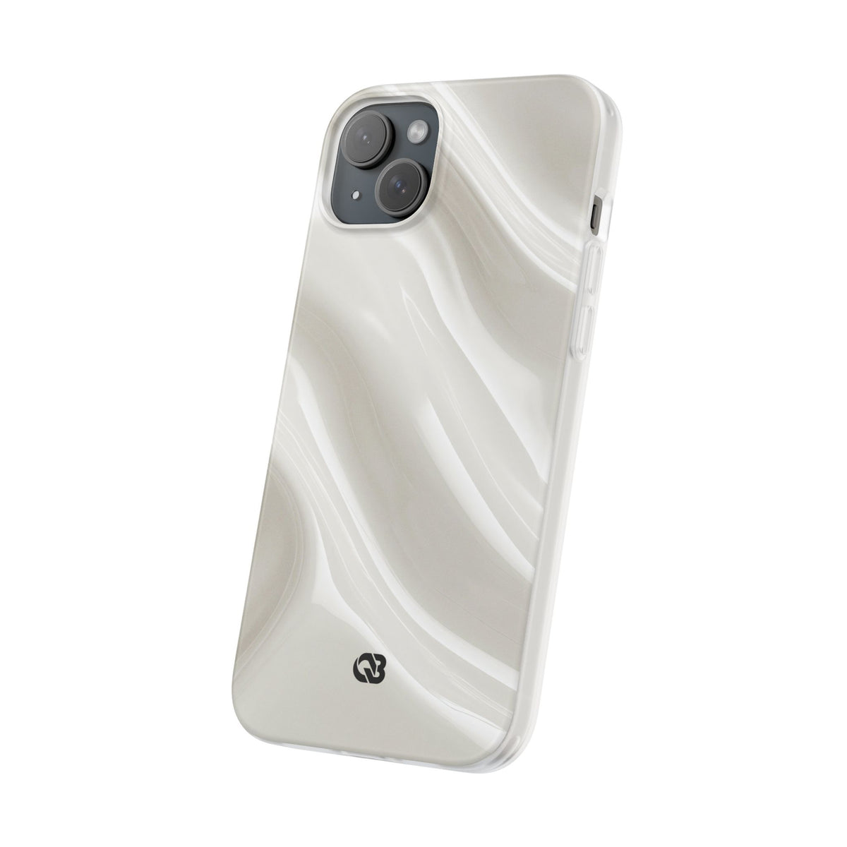 White Lite Phone Case for iPhone - Polished Ivory Wave