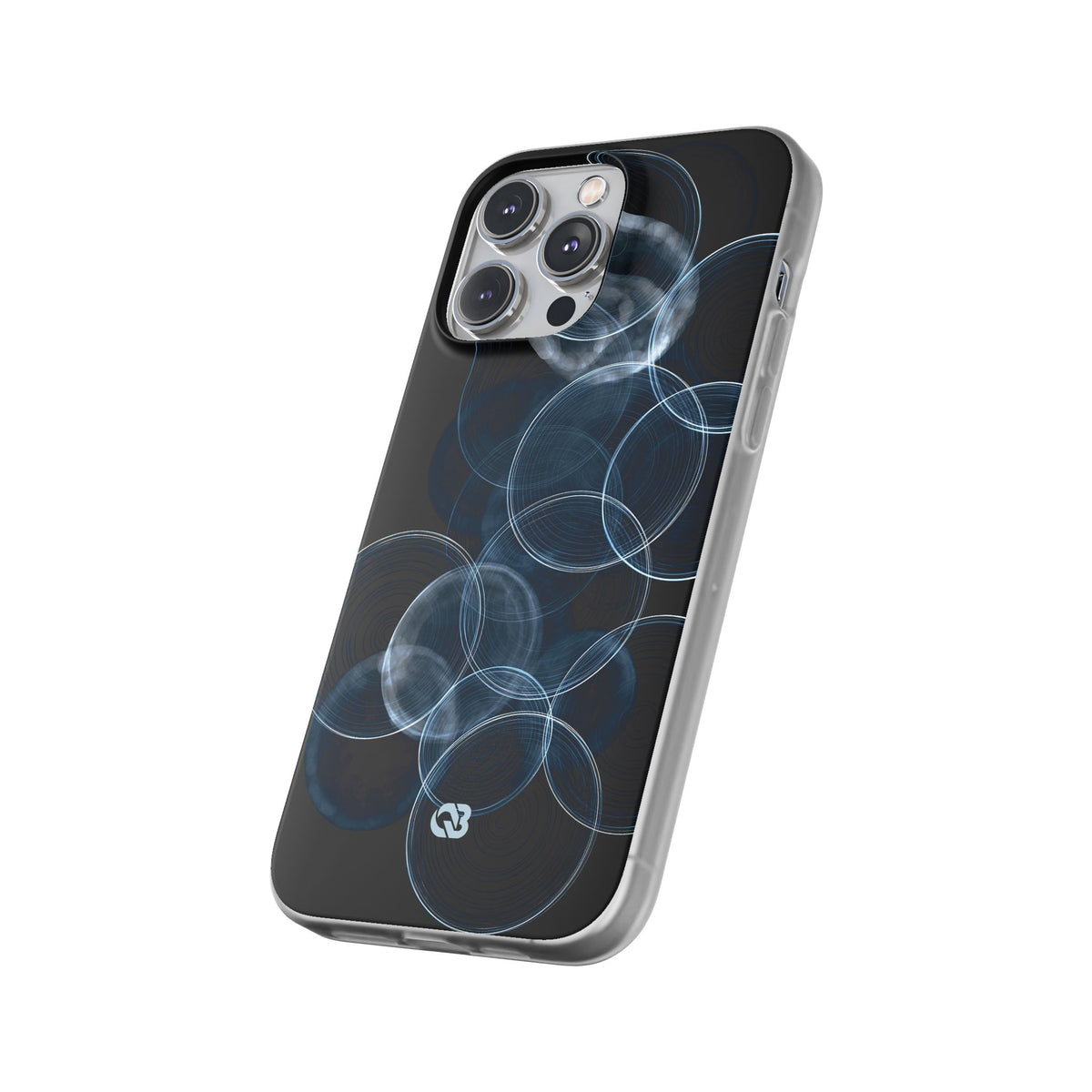 Blue Lite Phone Case for iPhone - Cyan Pulse Ripple