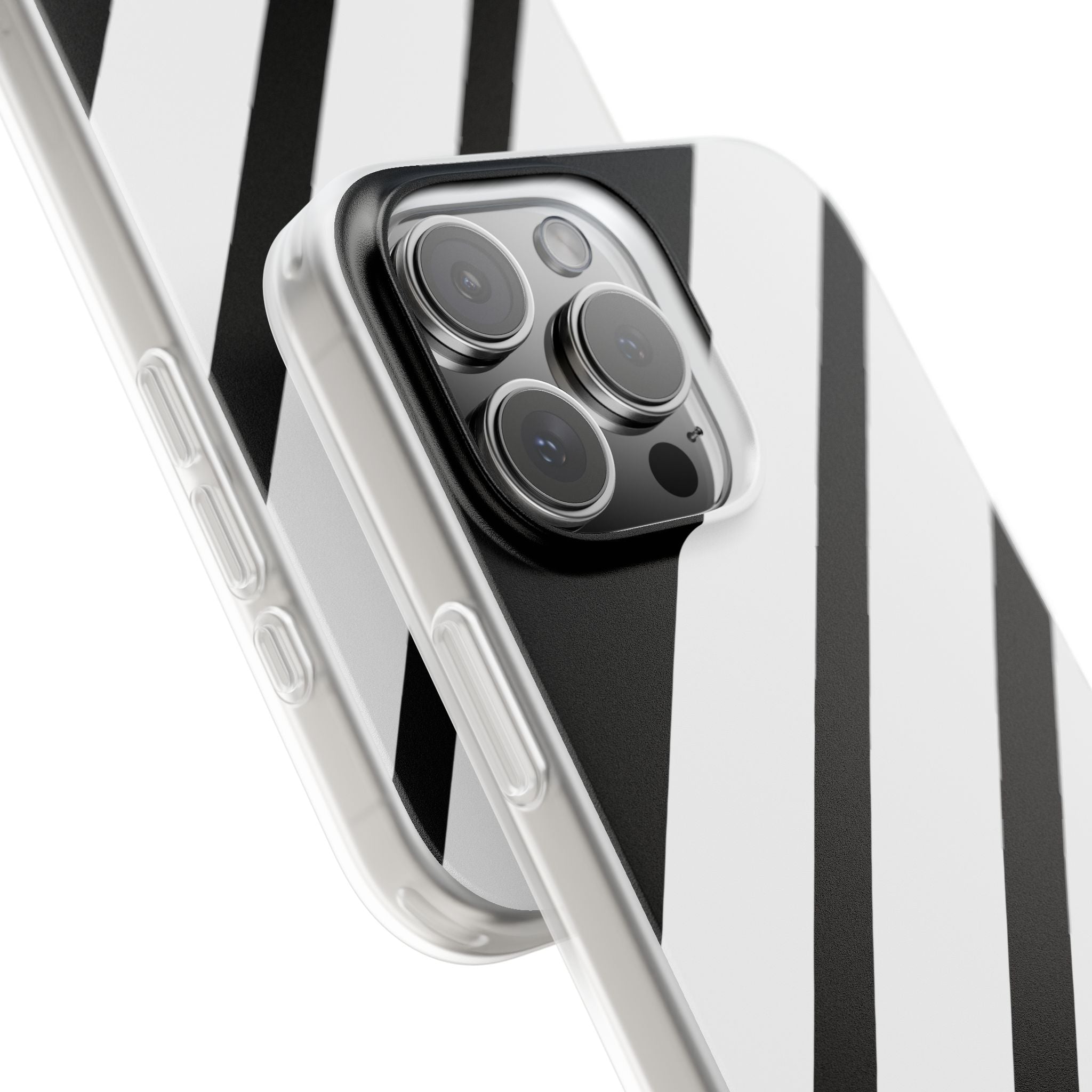 Obsidian White Bars · Soft Handyhülle für iPhone
