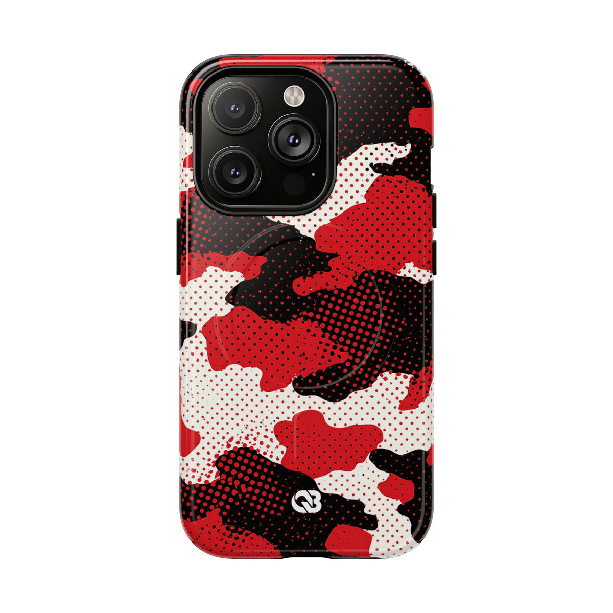 Crimson Halftone Camo · Tough 2.0 Magnetic Phone Case for iPhone · Red