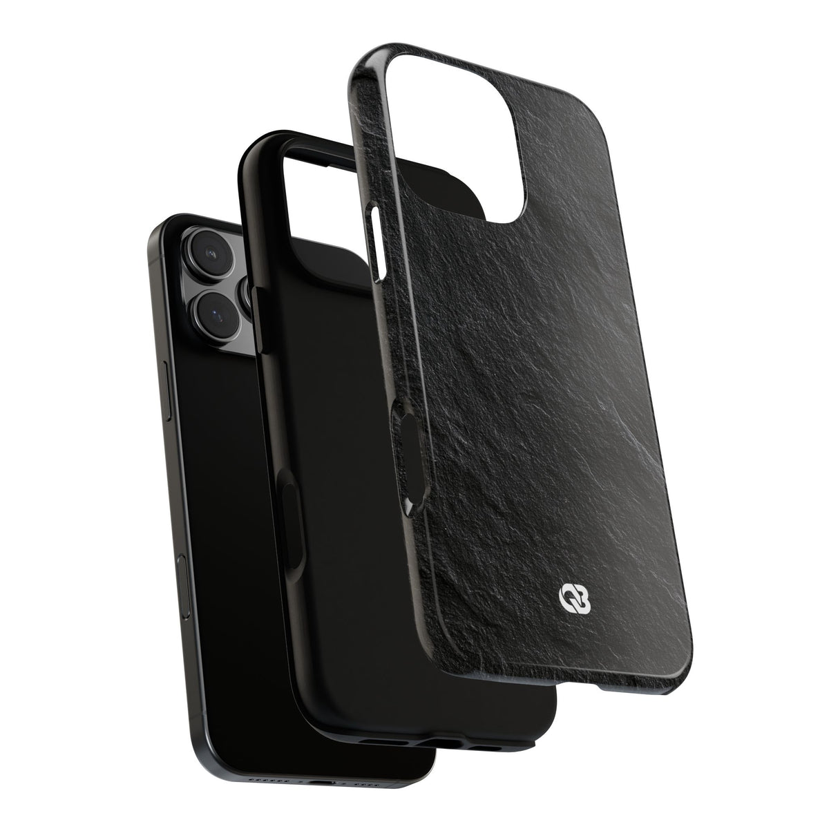 Black Tough Phone Case for iPhone - Raw Obsidian Slate