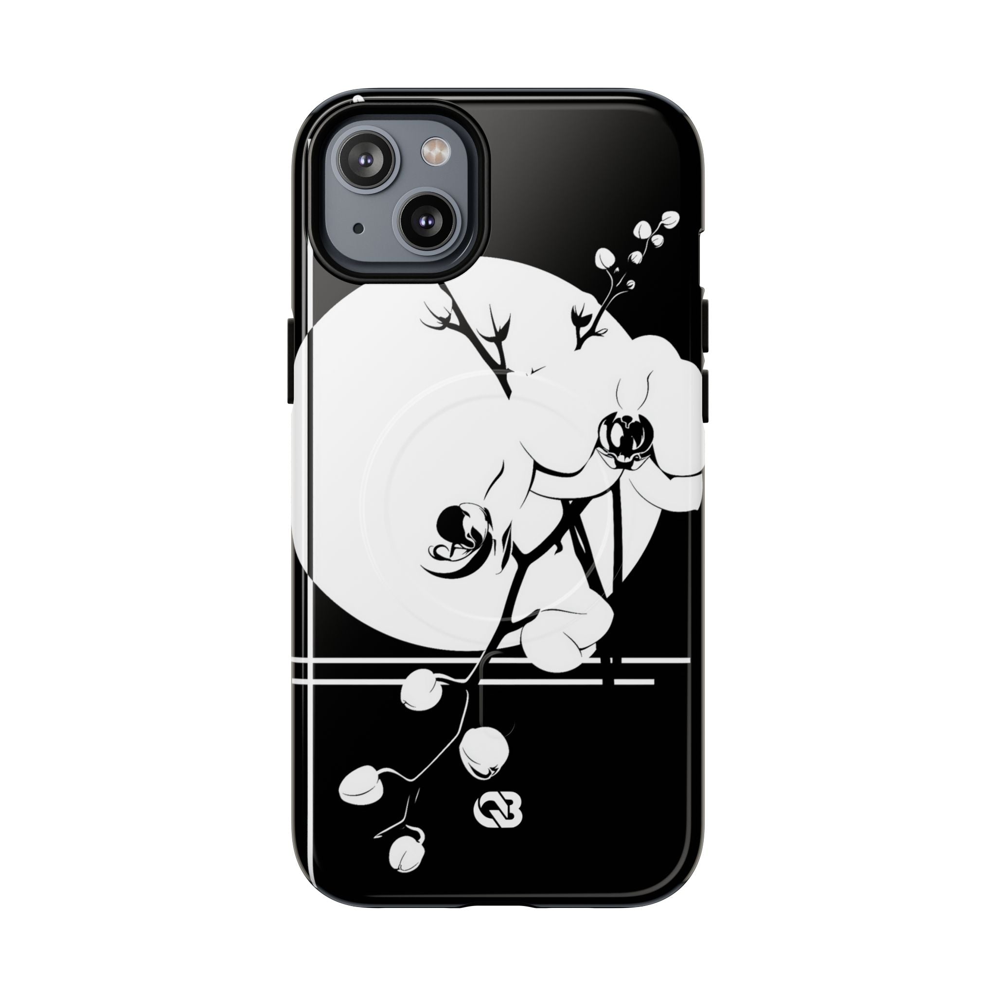 Black Tough 2.0 Magsafe Phone Case for iPhone - Lunar Orchid Grid