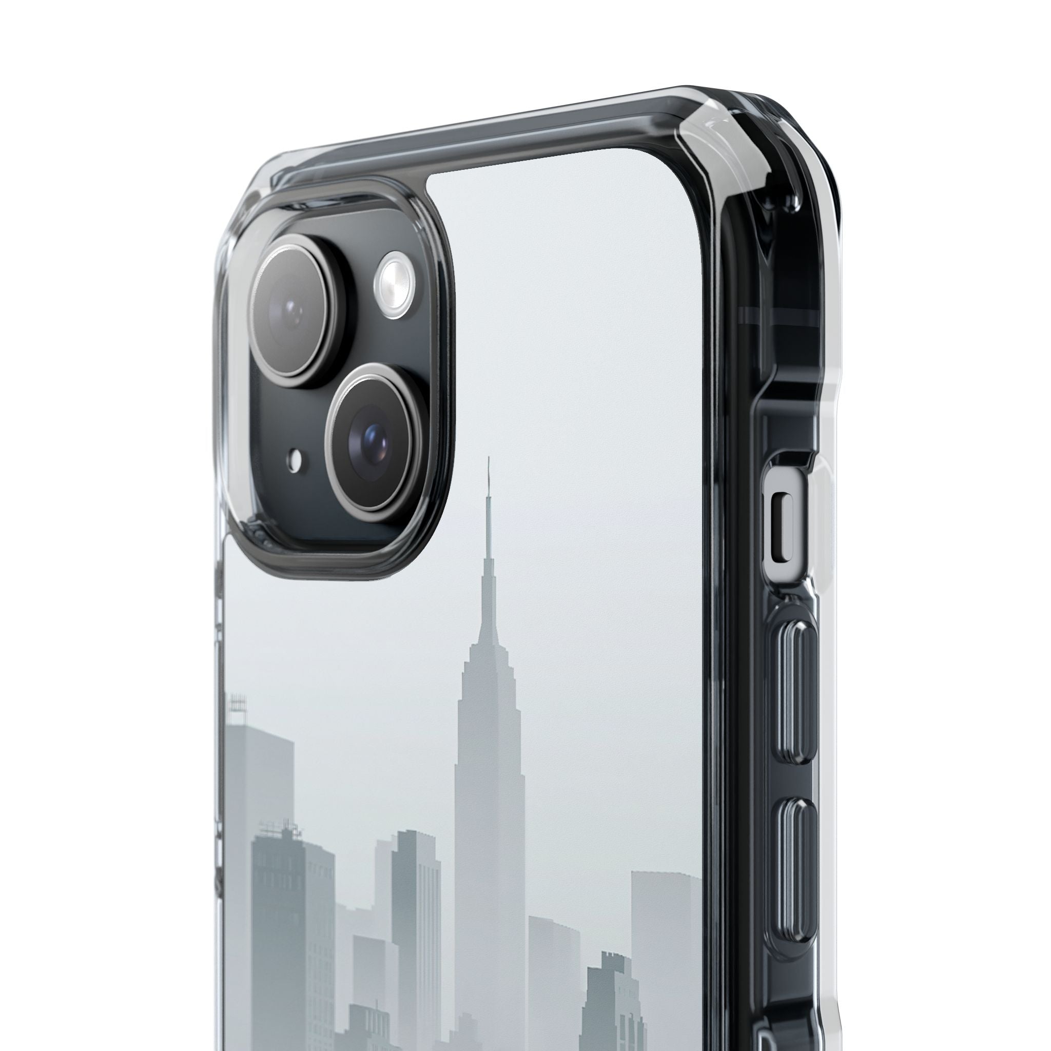 Grey Impact MagSafe Phone Case for iPhone - Steel Mist Skyline