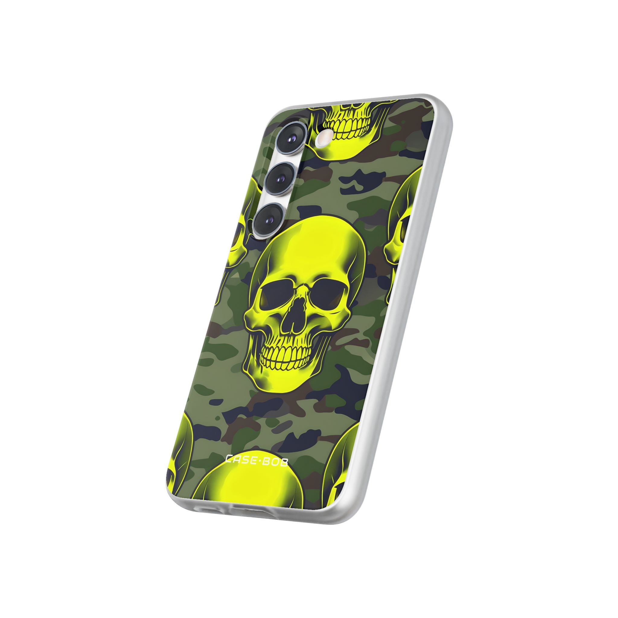 Neon Skull Camo Samsung S23 -pehmustekotelo - Pehmeä