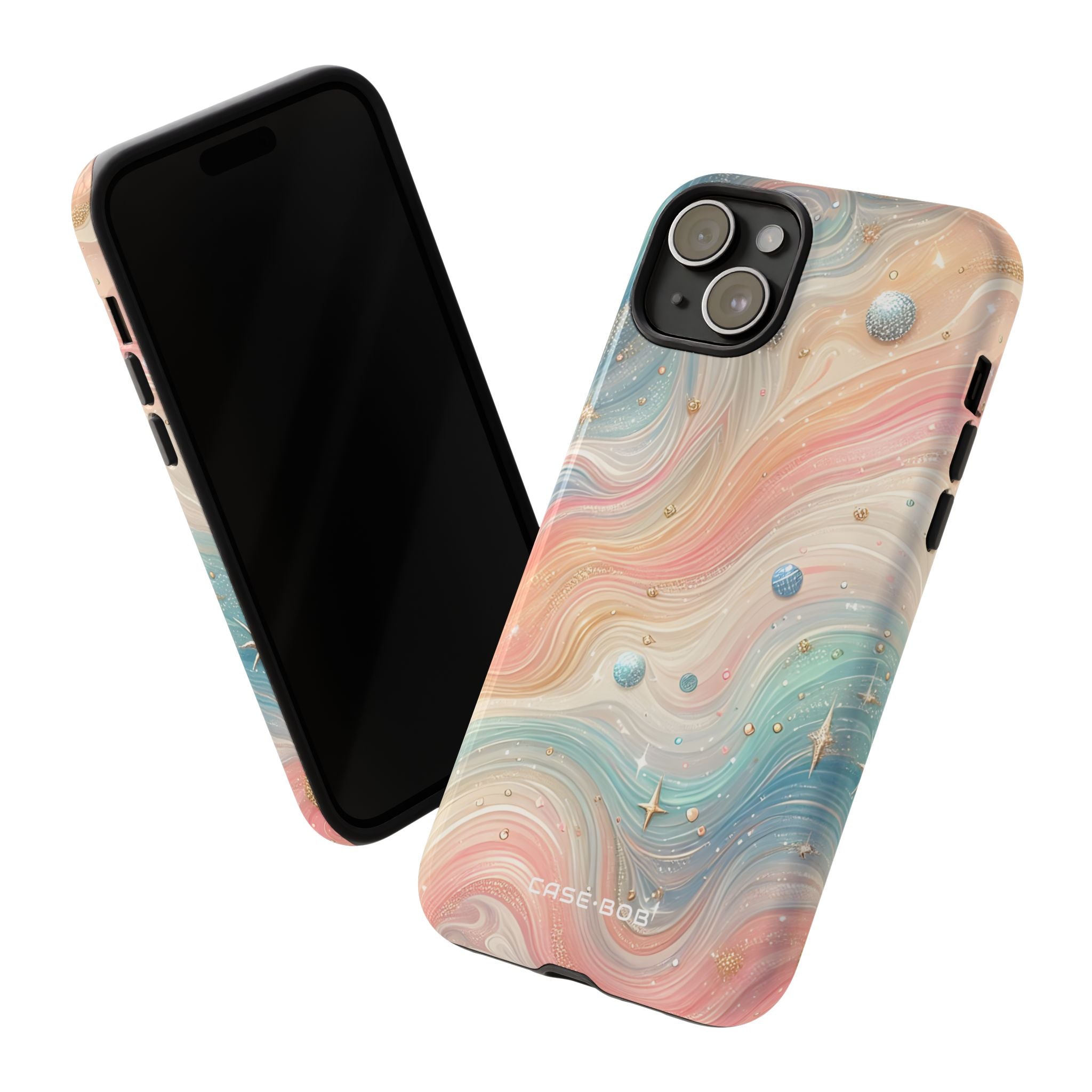 Iridescent Swirls iPhone 15 Plus Skal - Tough