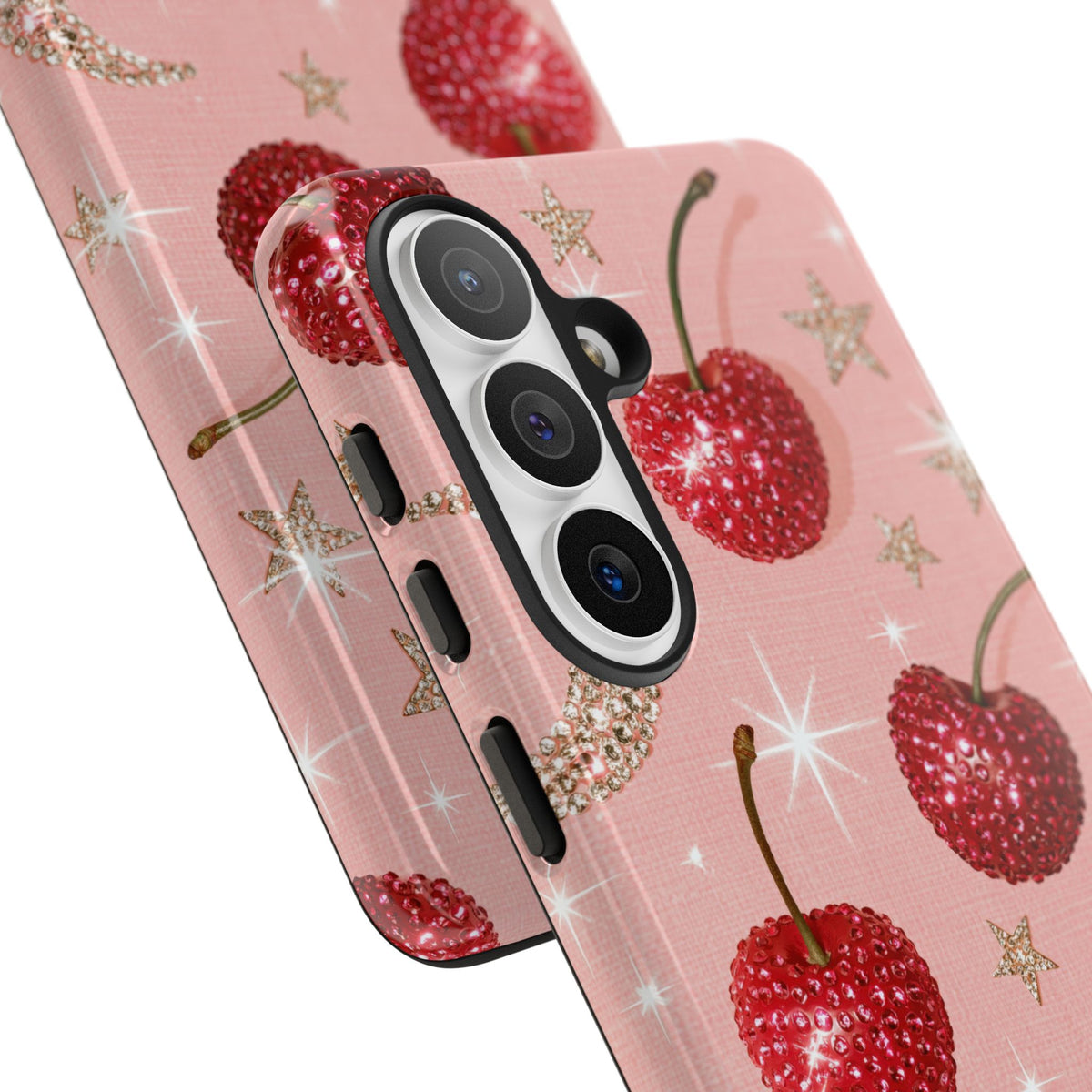 Bedazzled Ruby Cherries · Tough Phone Case for Samsung · Pink