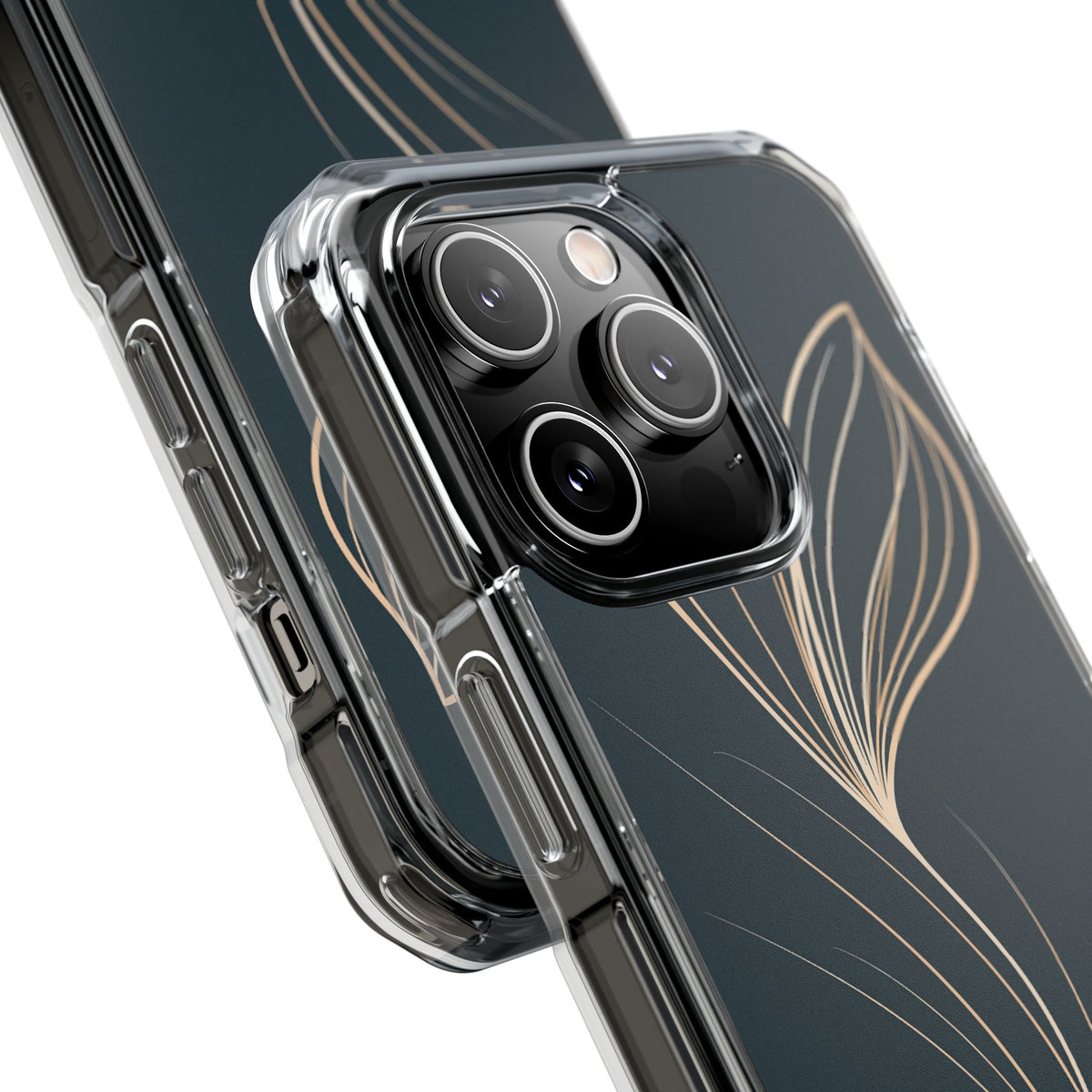 Botanical Contour · Clear Impact Magnetic Phone Case for iPhone · Teal