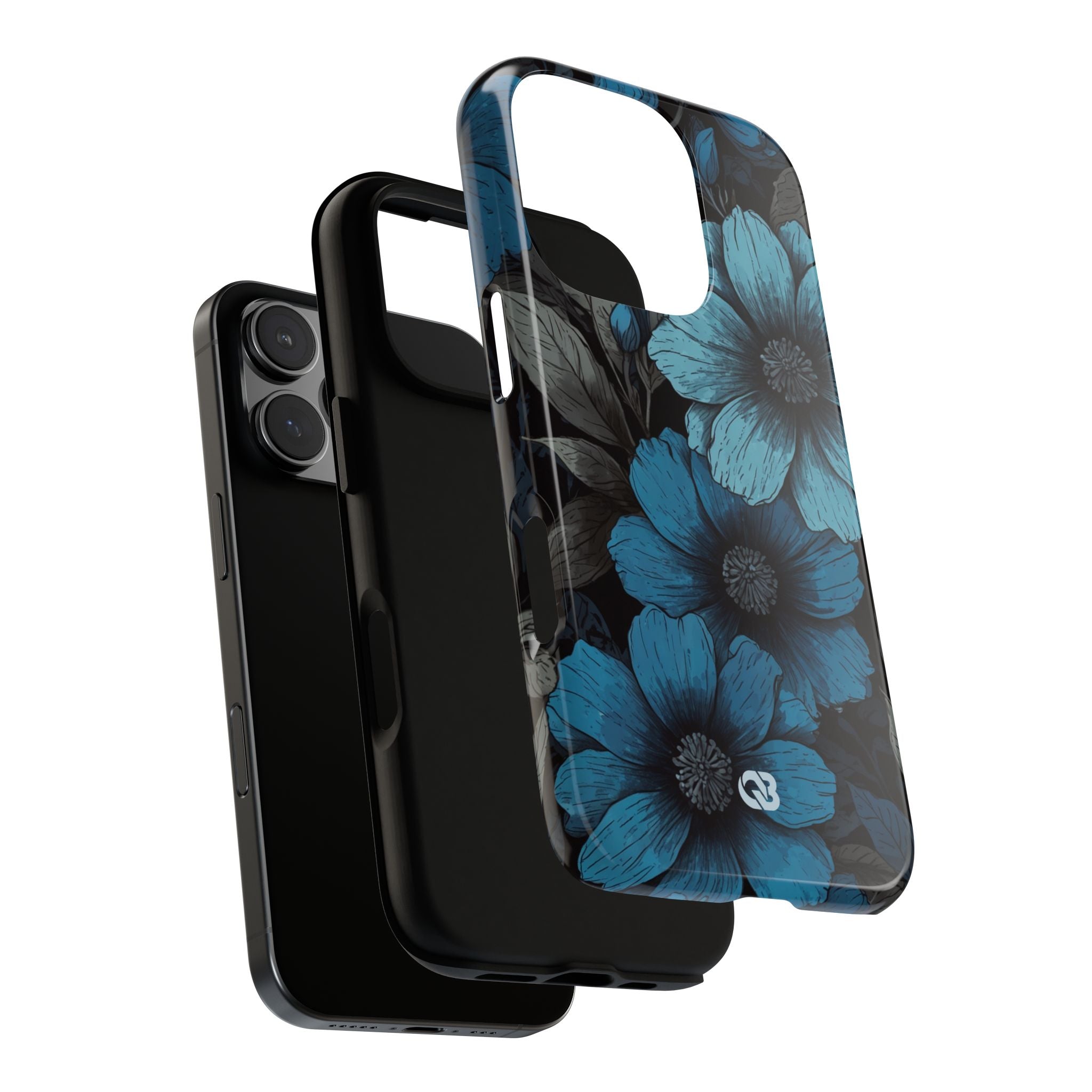 Obsidian Blue Petals · Coque de téléphone Tough pour iPhone