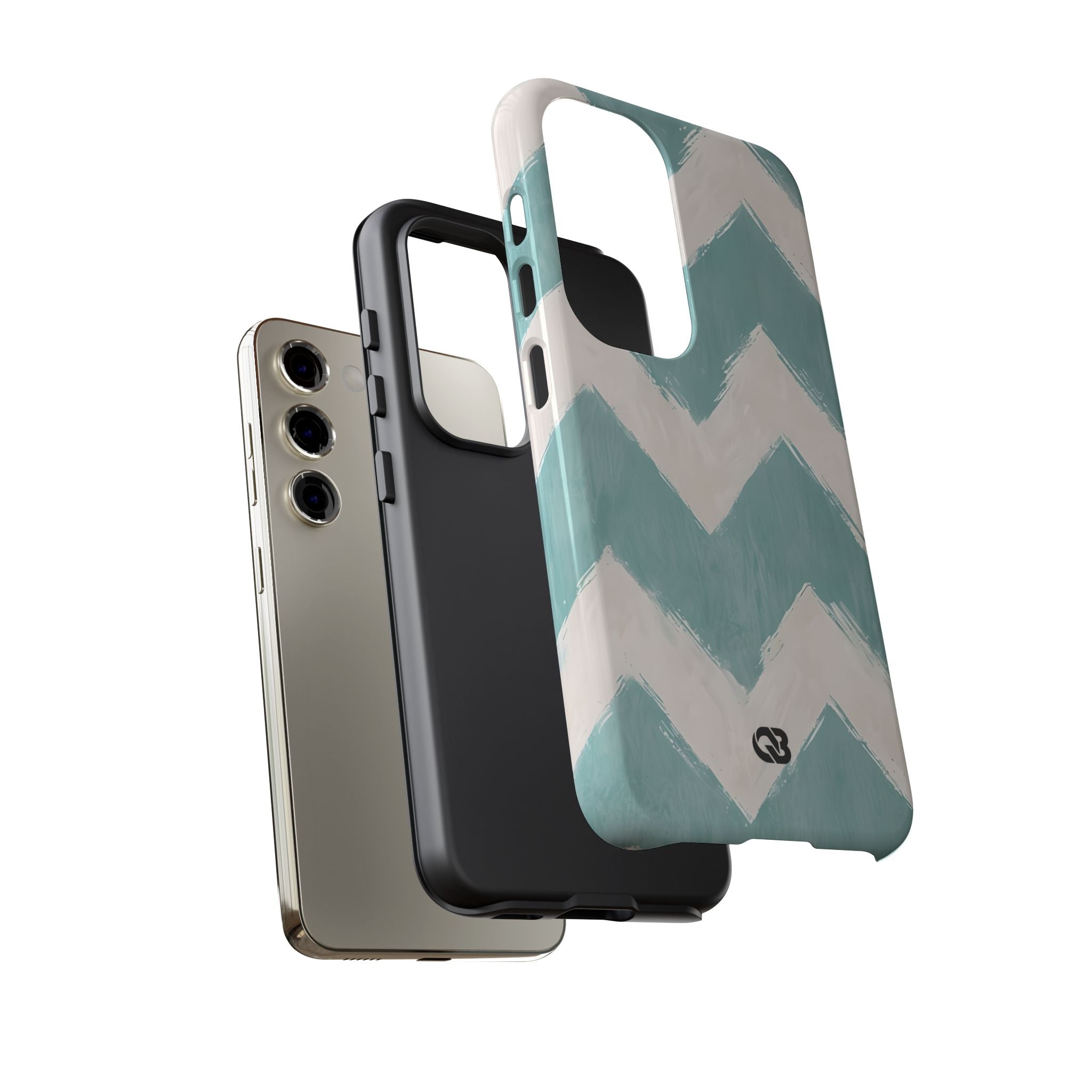 Teal Painted Chevron · Tough Phone Case for Samsung