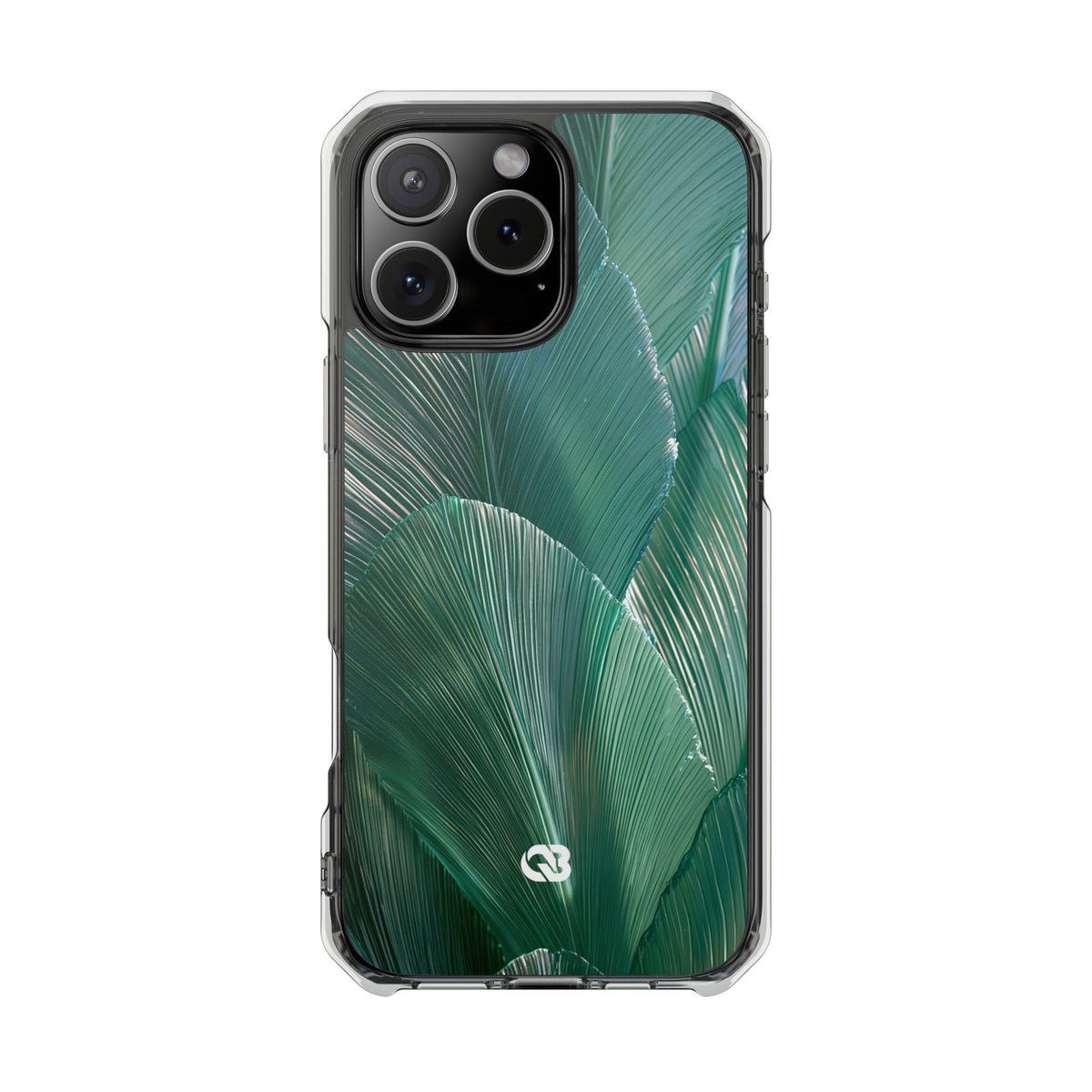 Translucent Fan Palm · Clear Impact Magnetic Phone Case for iPhone · Teal