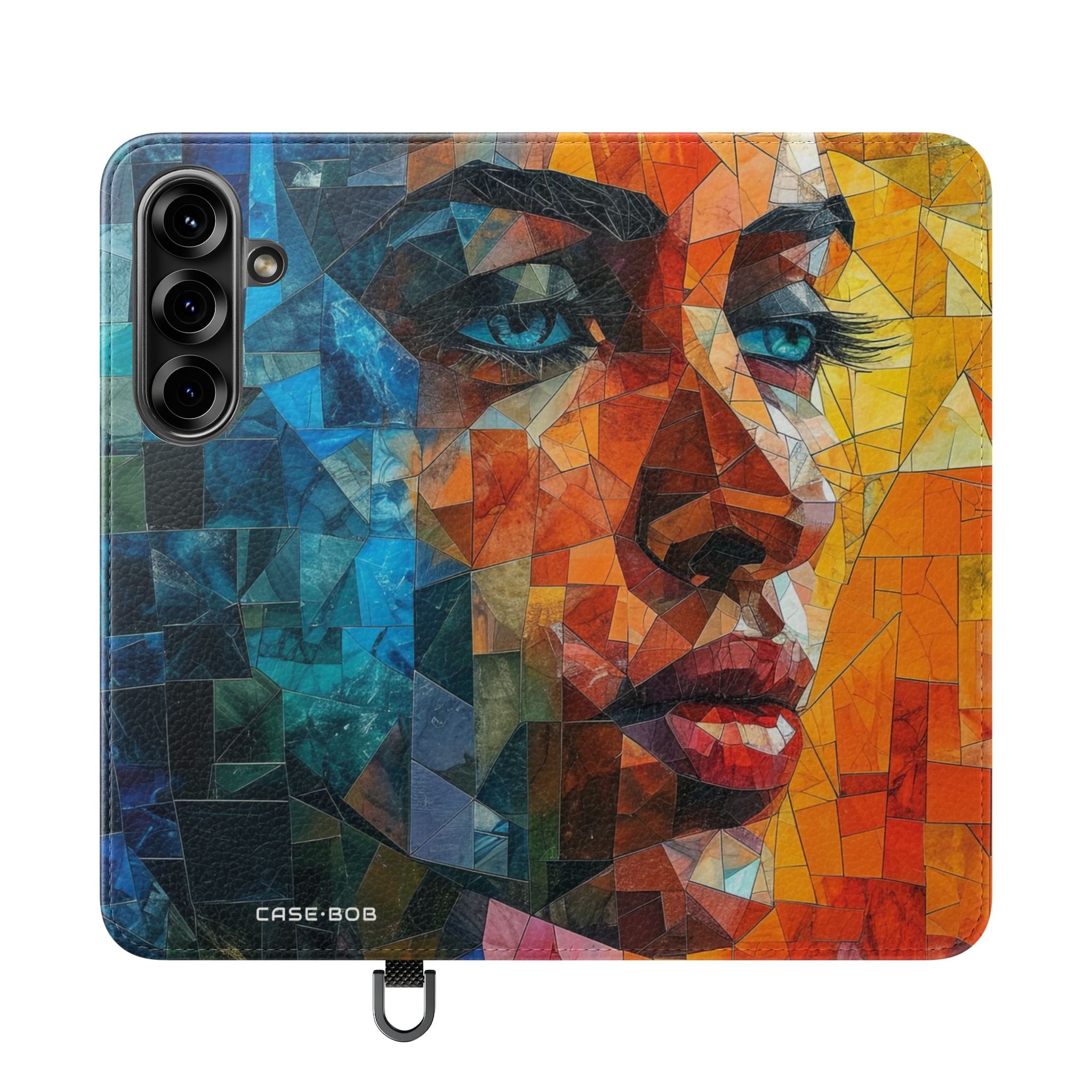 Mosaic Gaze Blauw - Samsung S25 Case - Portemonnee