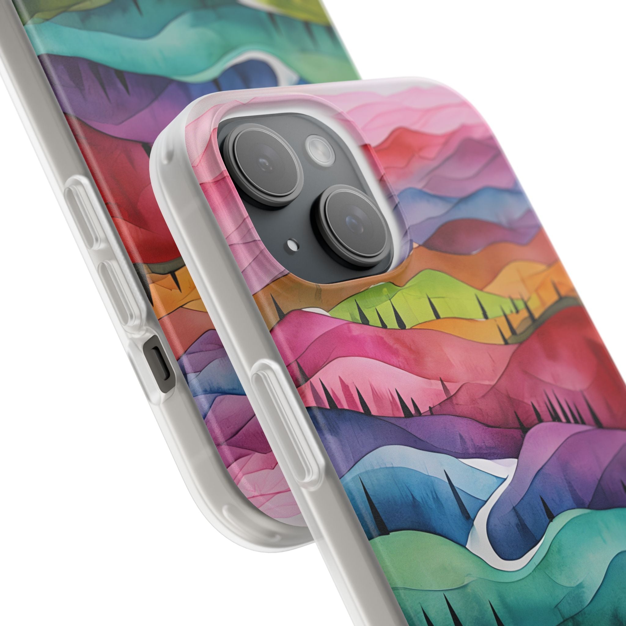 Fluid Rainbow Ridge · Soft Hoesje voor iPhone