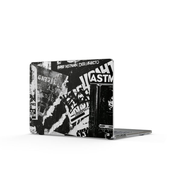 Underground Punk Collage · Clear Hard Case for MacBook · Black