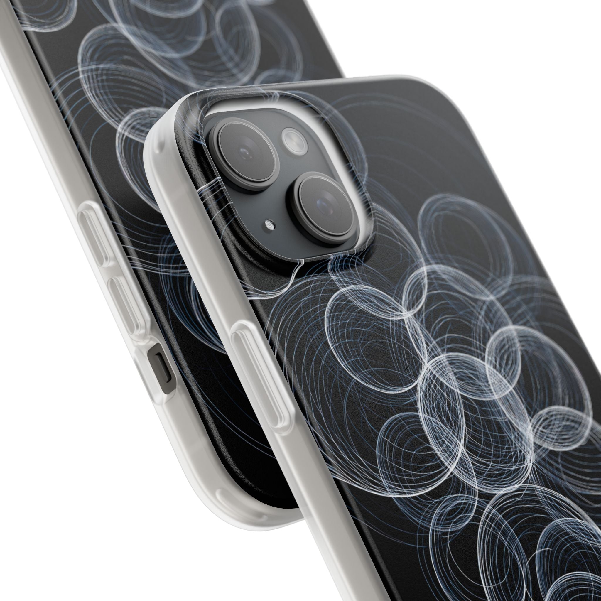 Black Lite Phone Case for iPhone - Frosted Ring Matrix