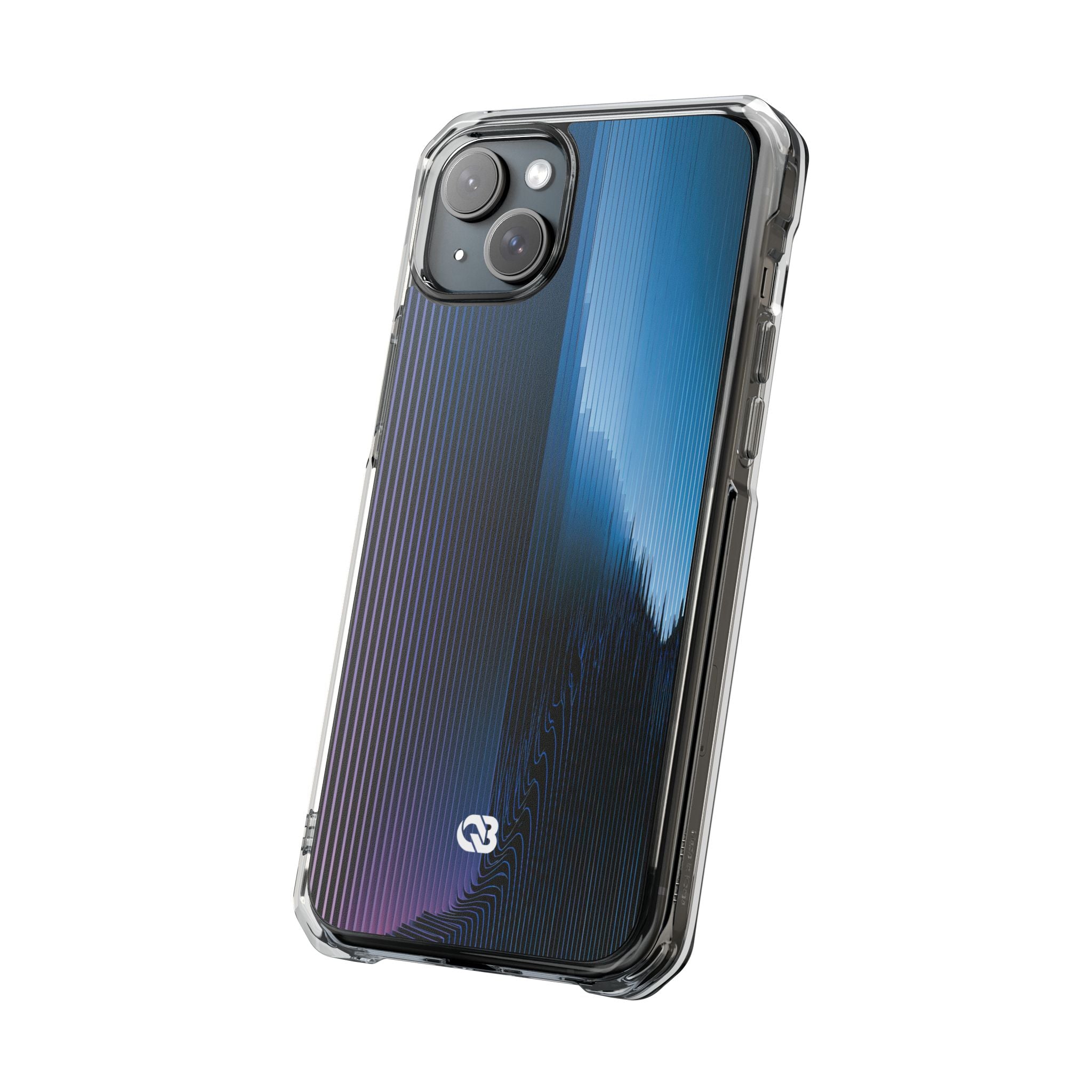 Blue Impact MagSafe Phone Case for iPhone - Indigo Distortion Wave