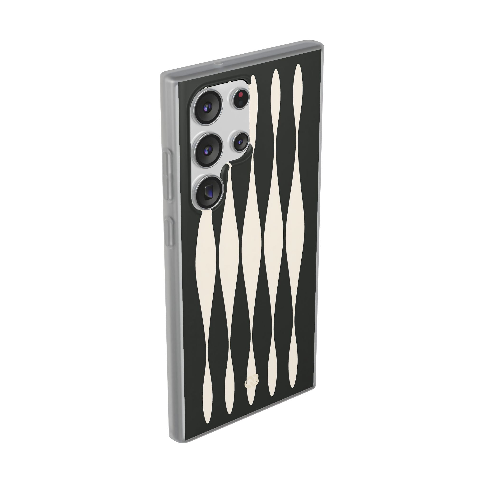 Black Lite Phone Case for Samsung - Ivory Spindle Grid