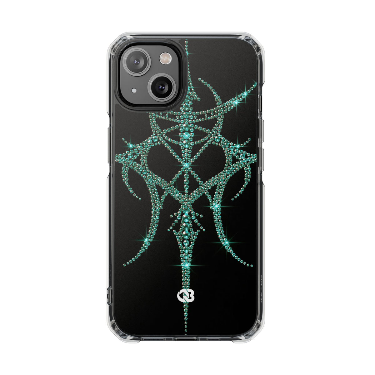 Teal Cyber Sigil · Clear Impact Magnetic Phone Case for iPhone · Teal